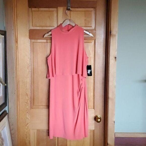 Lauren Ralph Lauren Lauren Ralph Lauren Peachy Orange Sleeveless Sheath Sz. 14 D Size XL / US 12-14 / IT 48-50 - 1 Thumbnail