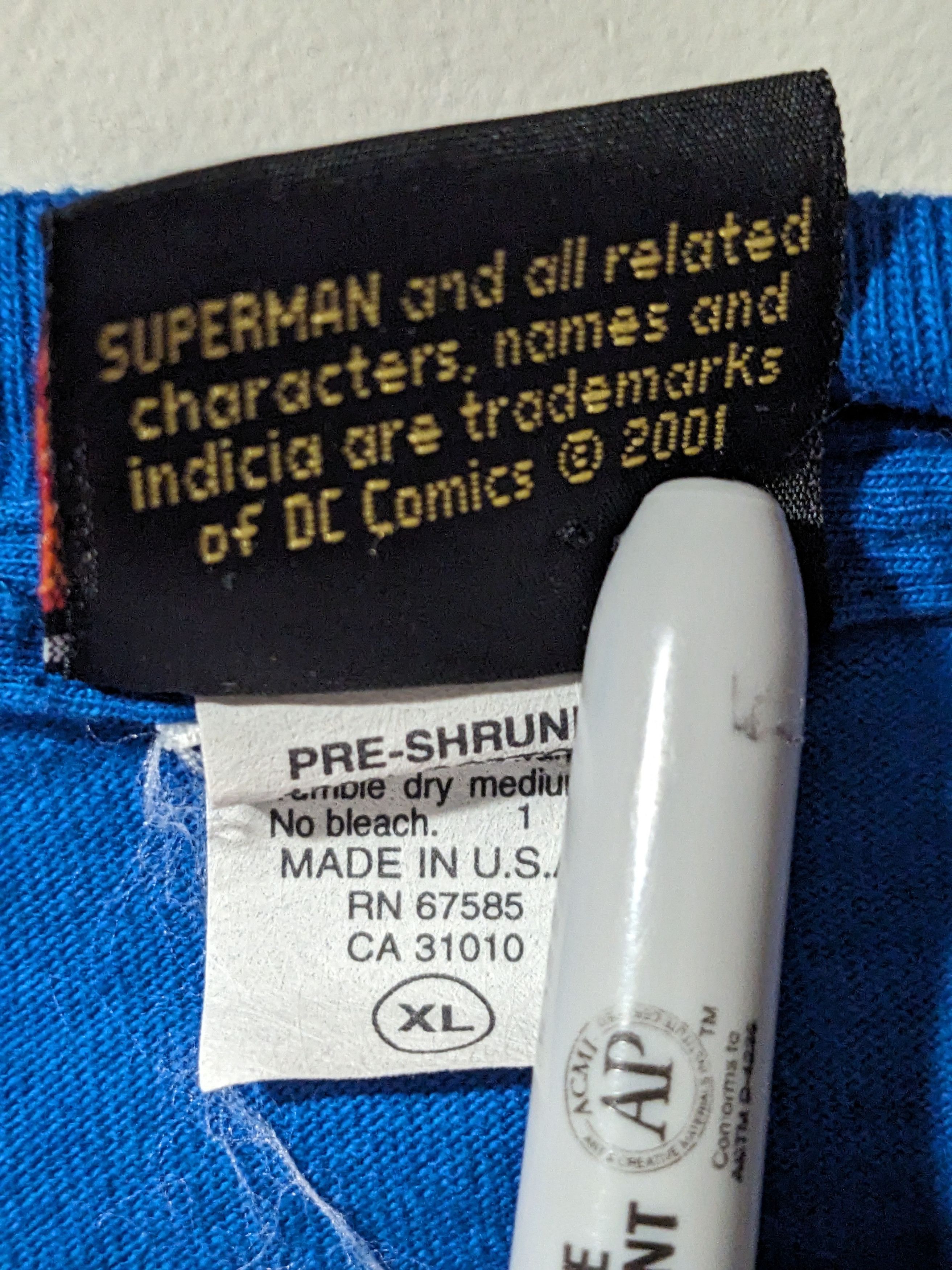 DC Comics × Vintage Vintage 2001 Superman DC Comics Blue X-Large T-Shirt Size US XL / EU 56 / 4 - 4 Thumbnail