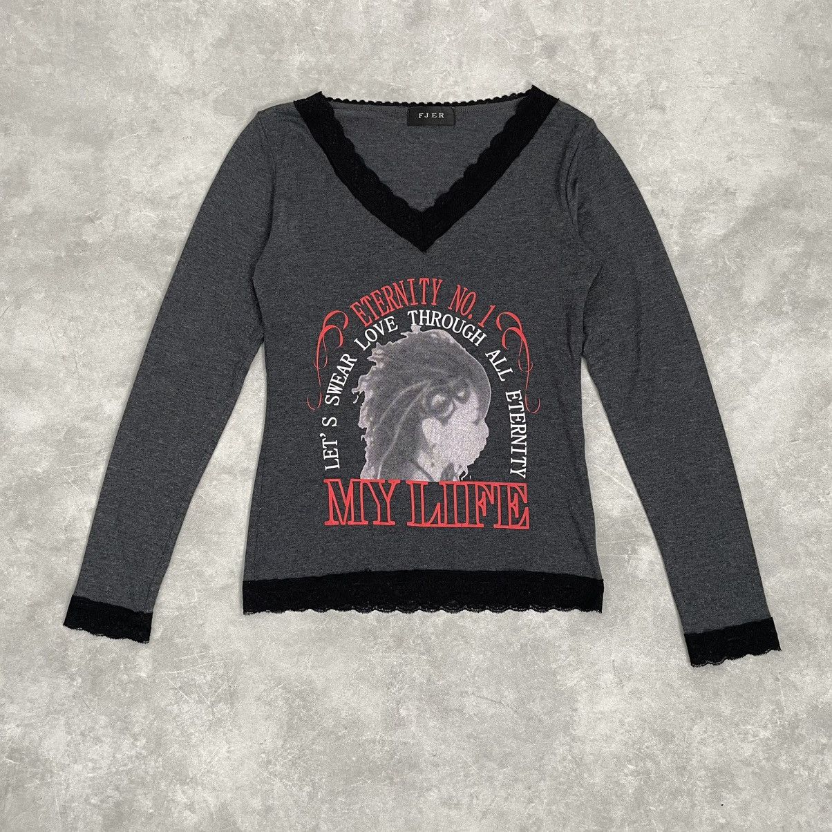 If Six Was Nine × Japanese Brand × Le Grande Bleu (L.G.B.) Fjer woman printed longsleeve punk goth styled Size S / US 4 / IT 40 - 1 Thumbnail