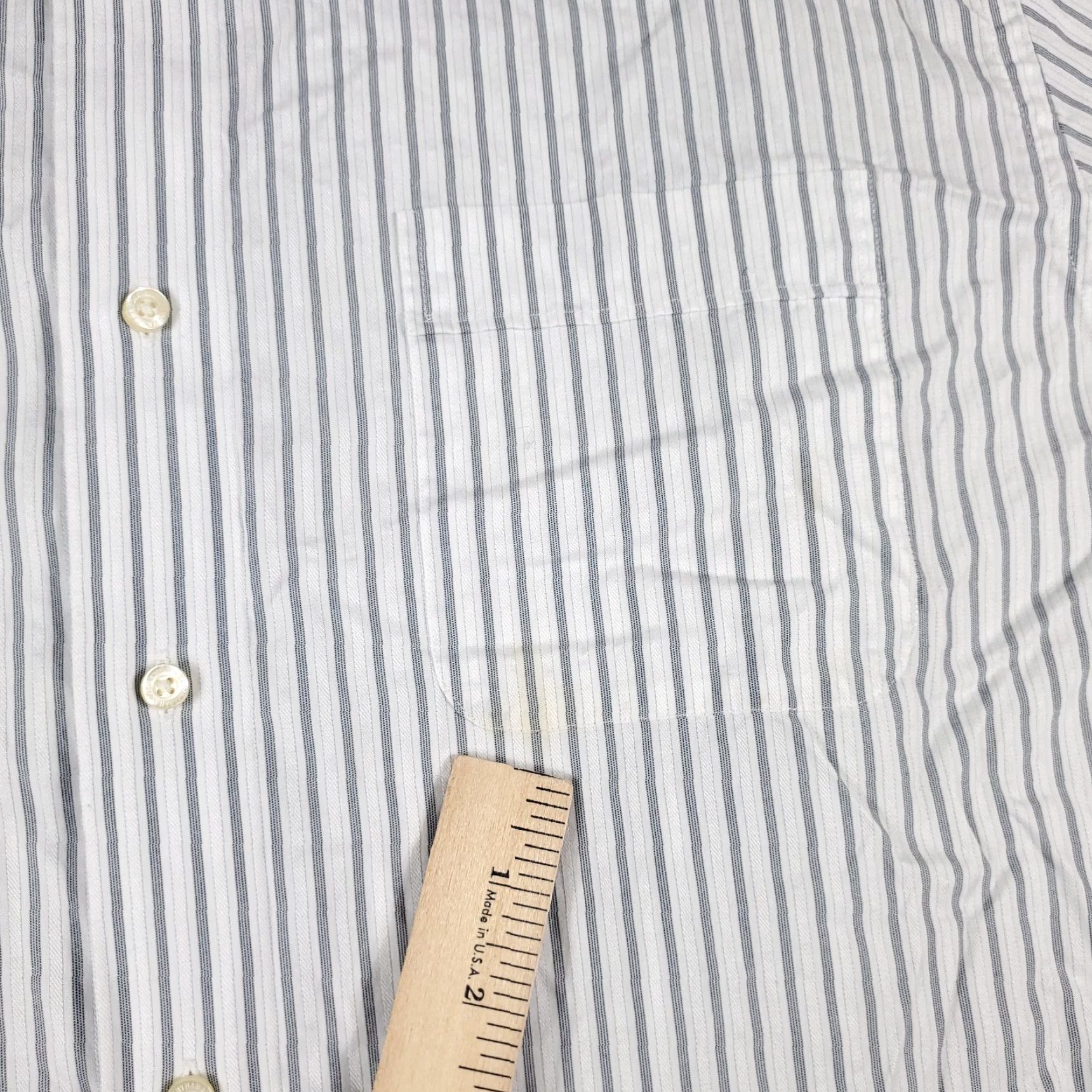 Tommy Bahama Tommy Bahama Shirt Mens 16.5 Gray White Striped Dress Button Up Long Sleeve Shirt Adult Regular Cotton 100% Vintage: No Size 42R - 3 Thumbnail