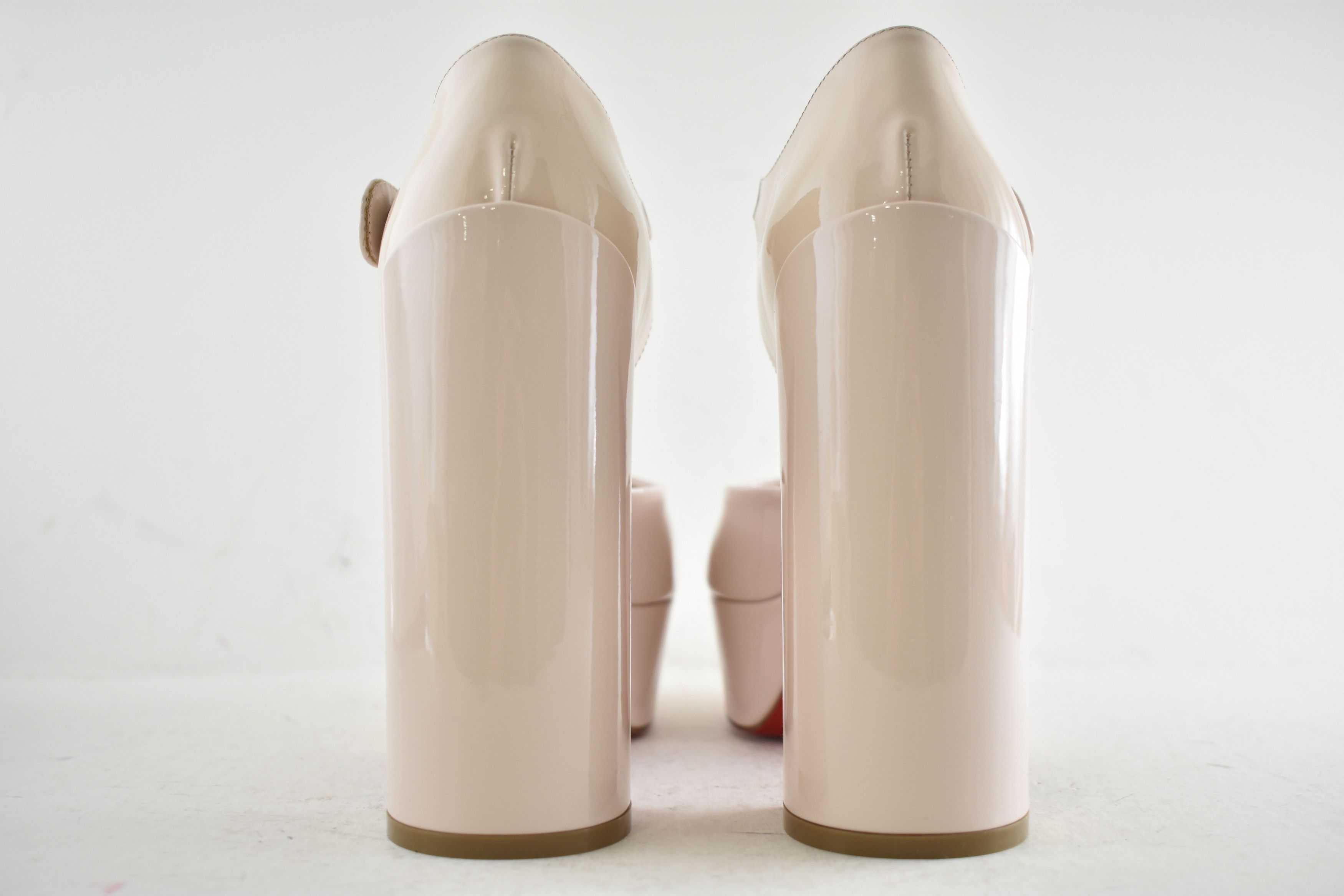 Christian Louboutin Movida MJ 130 Leche Patent Platform Block Heel Pump 37.5 Size US 7.5 / IT 37.5 - 11 Thumbnail