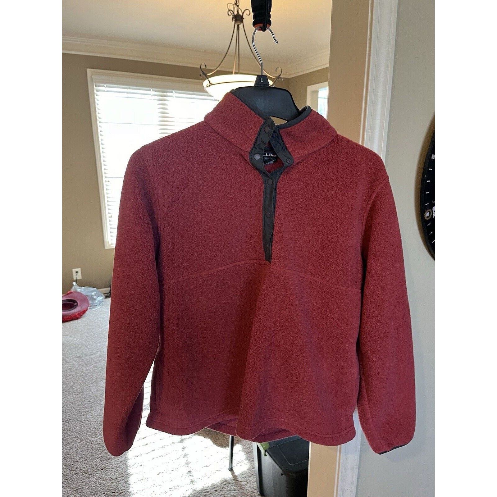 L.L. Bean LL Bean Jacket Womens M Red 1/4 Snap Sweater Fleece Pullover Size M / US 6-8 / IT 42-44 - 5 Thumbnail
