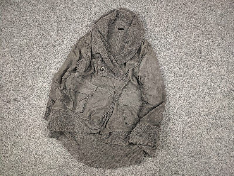Other Grizas Design Garment Dyed Gray Oversized Jacket Silk Wool Size M / US 6-8 / IT 42-44 - 3 Thumbnail