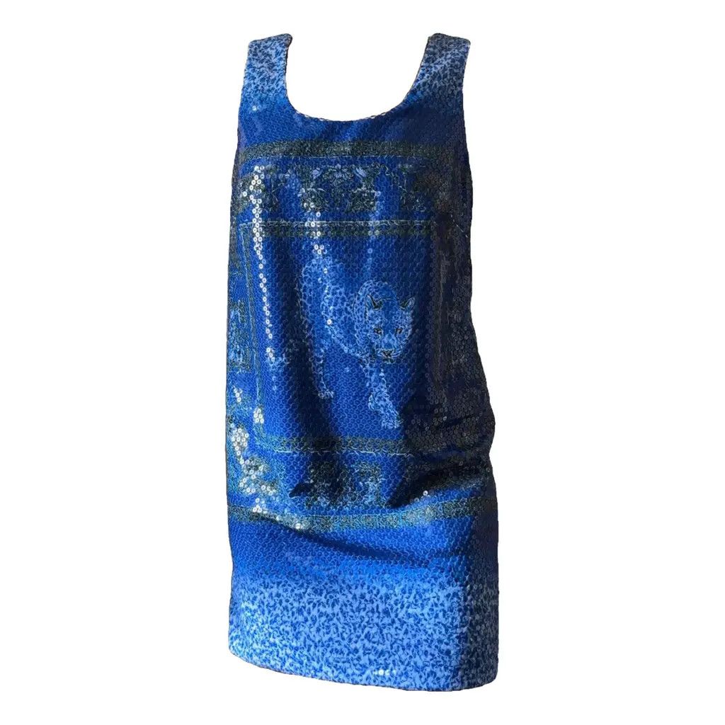 Versace Versace Blue Sequin Sleeveless Mini Dress Size Medium Size M / US 6-8 / IT 42-44 - 2 Thumbnail