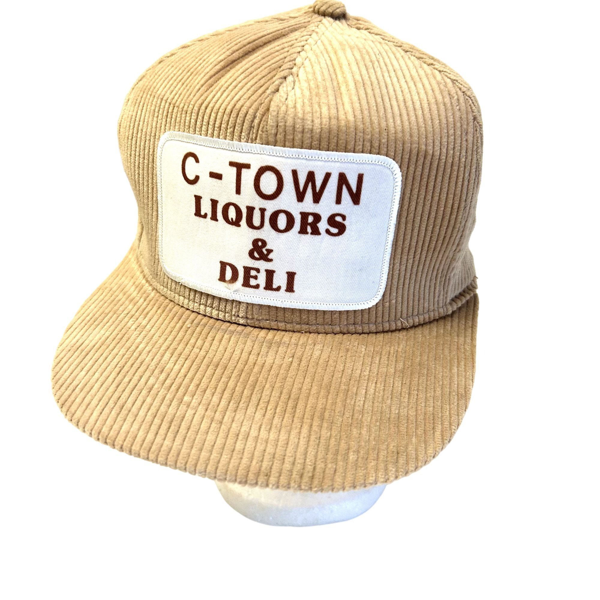 image of Unkwn 80's Corduroy Trucker Hat C-Town Liquors & Deli Snapback Cap in Beige, Men's