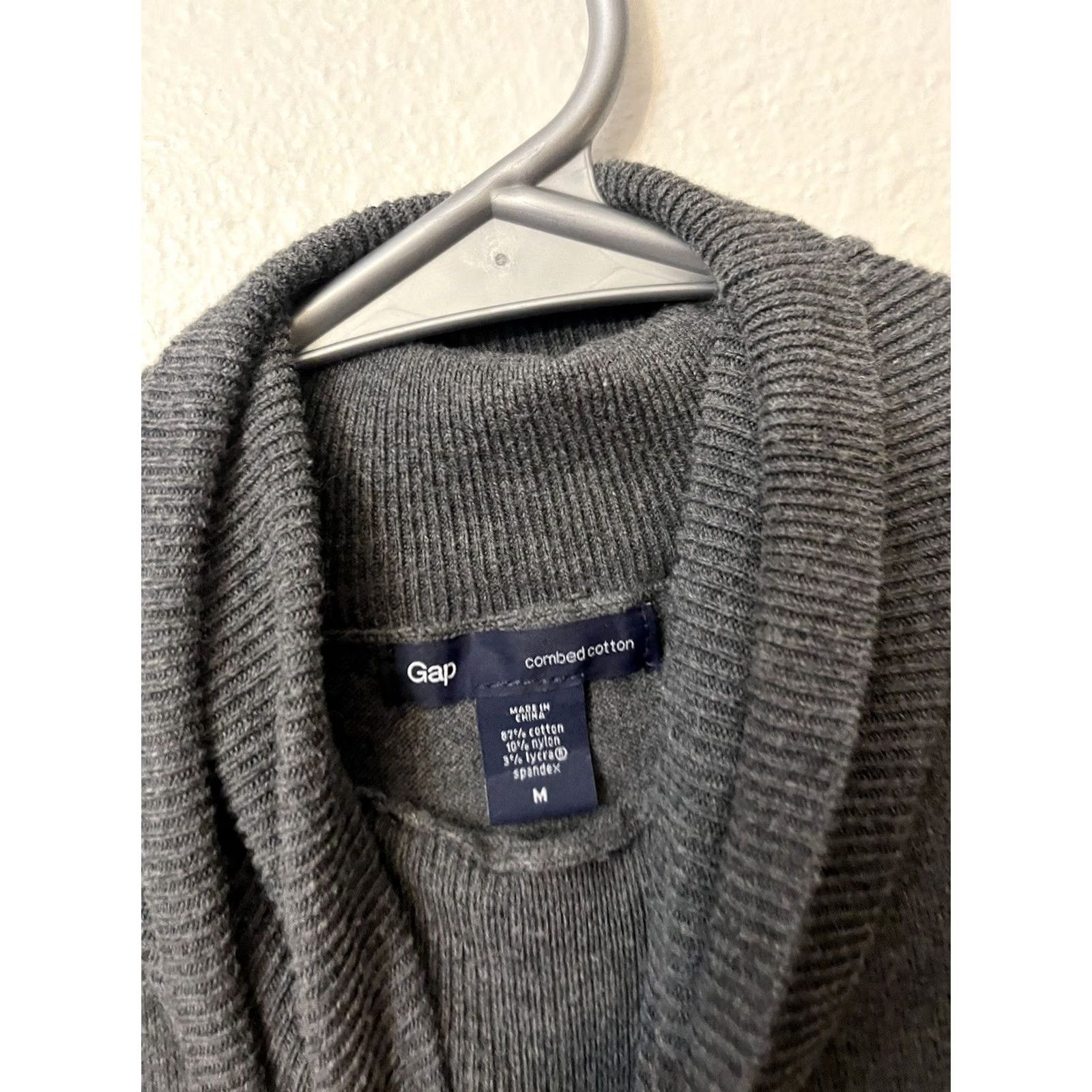 Gap GAP Sweater Medium Dark Gray Combined Cotton Turtleneck Pullover Women's Size M / US 6-8 / IT 42-44 - 3 Thumbnail