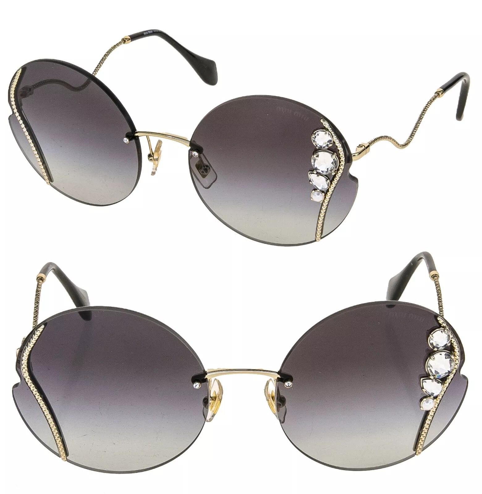Miu Miu MIU MIU LA MONDAINE MU50XS Gray Rimless Round Sunglasses 50X Size ONE SIZE - 1 Thumbnail