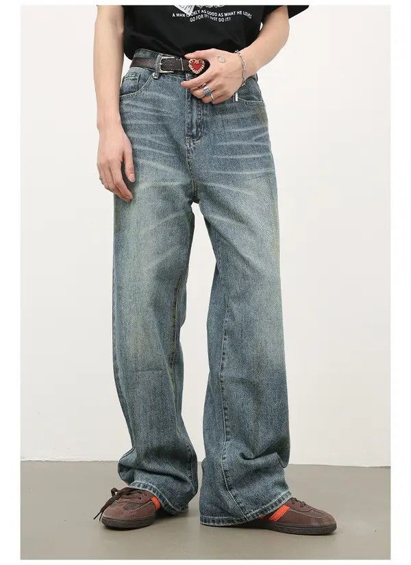 Japanese Brand Men's vintage distressed loose casual all-match jeans Size US 32 / EU 48 - 8 Thumbnail