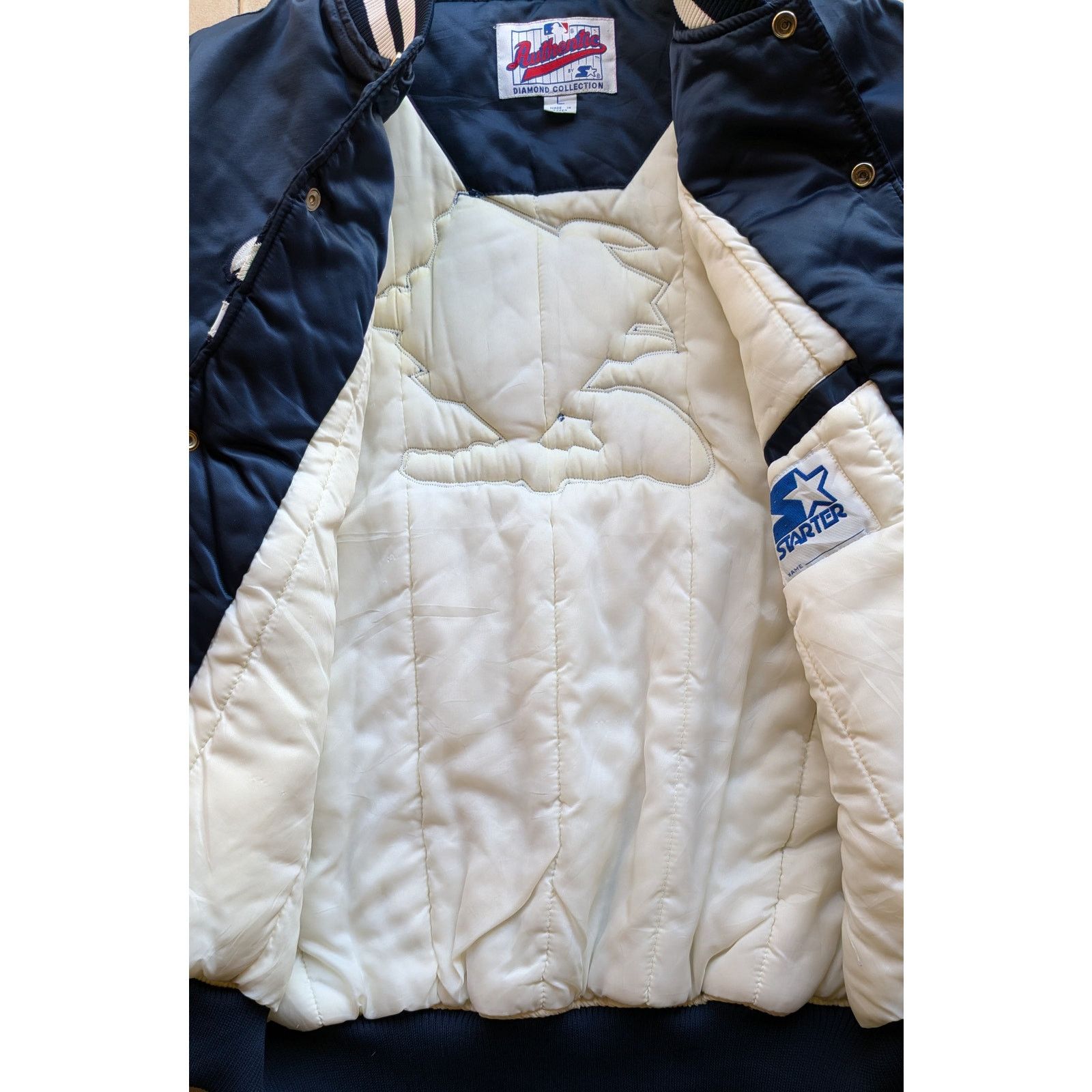 MLB NY Yankees 1998 World Series STARTER satin bomber L navy vtg Size US L / EU 52-54 / 3 - 8 Thumbnail