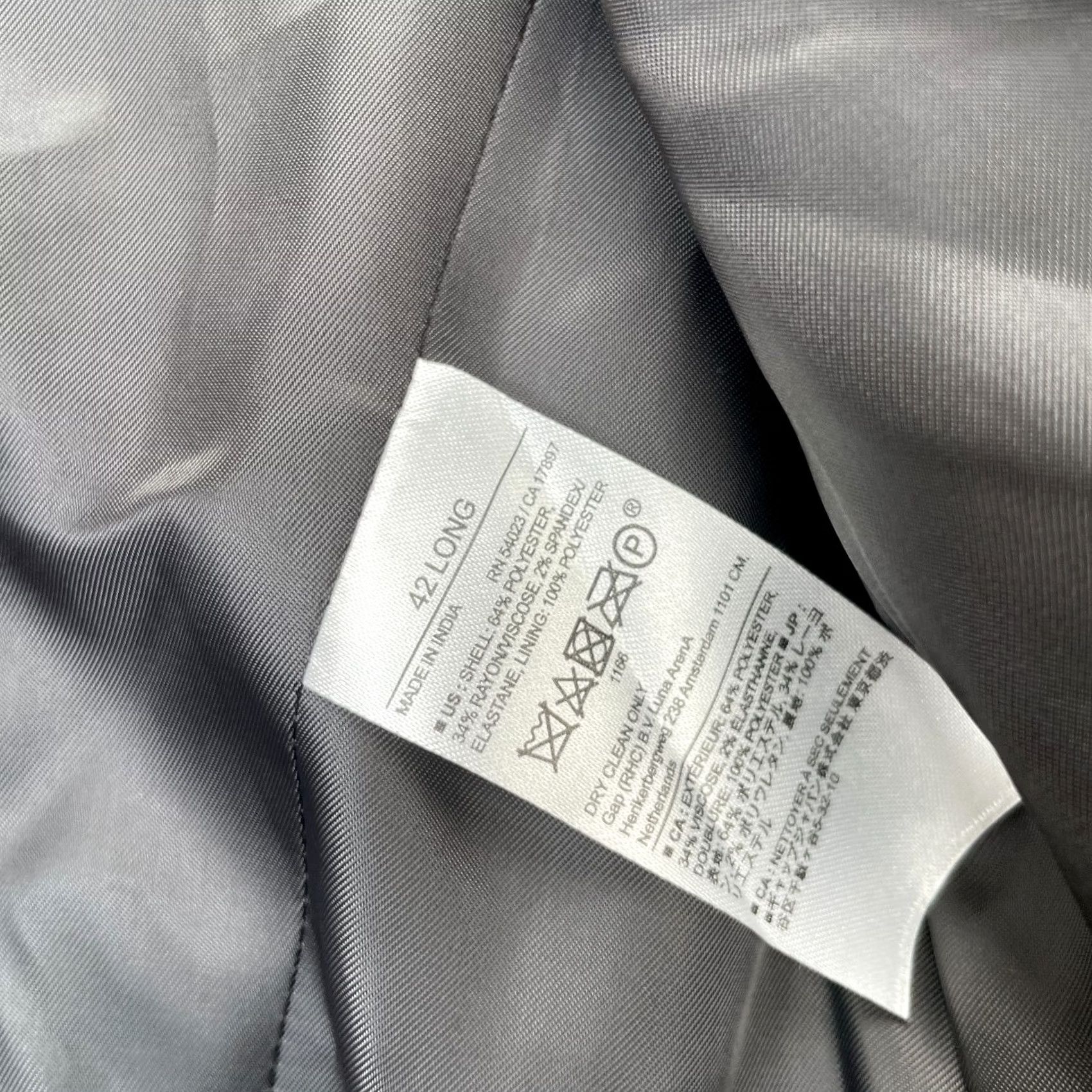Banana Republic Banana Republic Jacket Mens 42L Gray Blazer Coat Striped Notch Lapel Single-Breasted 2-Button Formal Size 42R - 5 Thumbnail
