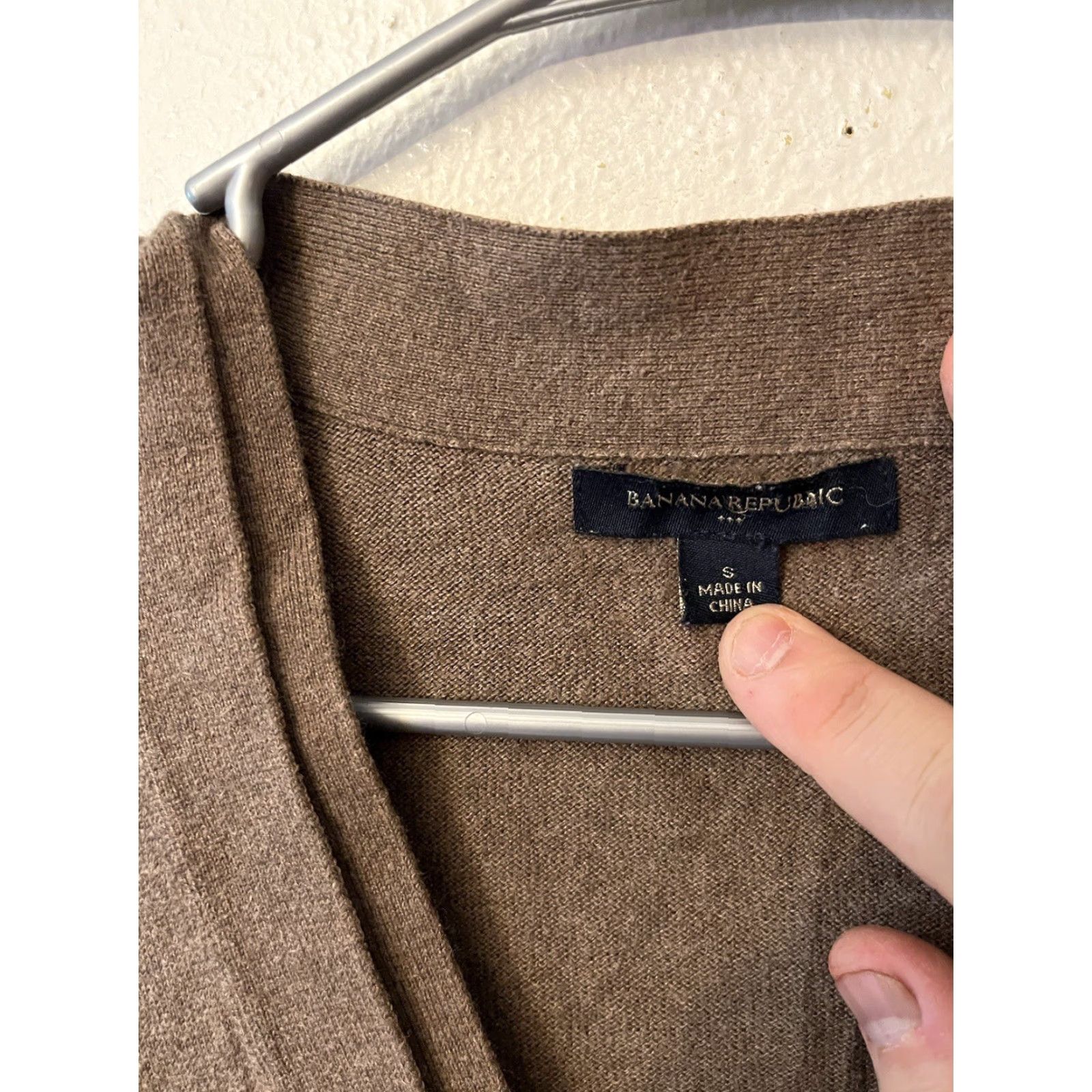 Banana Republic Banana Republic Cardigan Sweater Cotton Rabbit Hair Blend Button S Brown V-Neck Long Sleeve Women's S Ribbed Button Front Knit Size S / US 4 / IT 40 - 3 Thumbnail