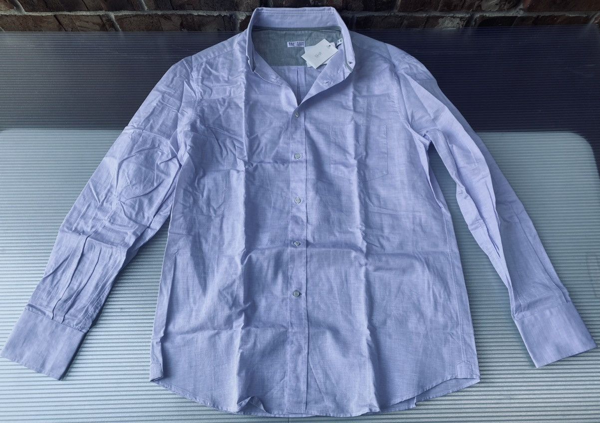 Brunello Cucinelli Brunello Cucinelli 🇮🇹 Light Blue Linen/Cotton shirt XL NWT Size US XL / EU 56 / 4 - 1 Thumbnail