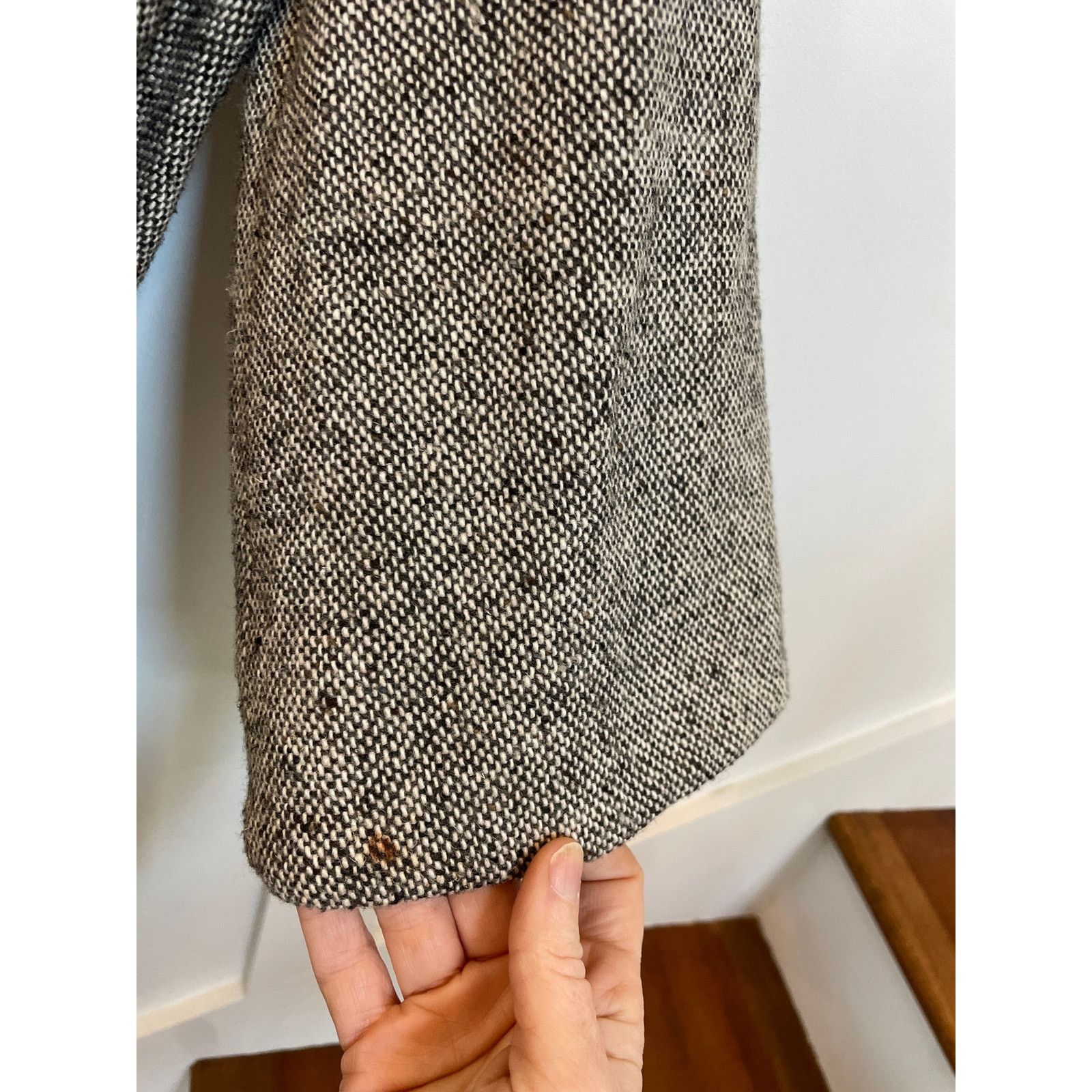 Gap Vtg GAP 3/4 Wide Sleeve Belted Herringbone Cropped Peacoat,M Size M / US 6-8 / IT 42-44 - 5 Thumbnail