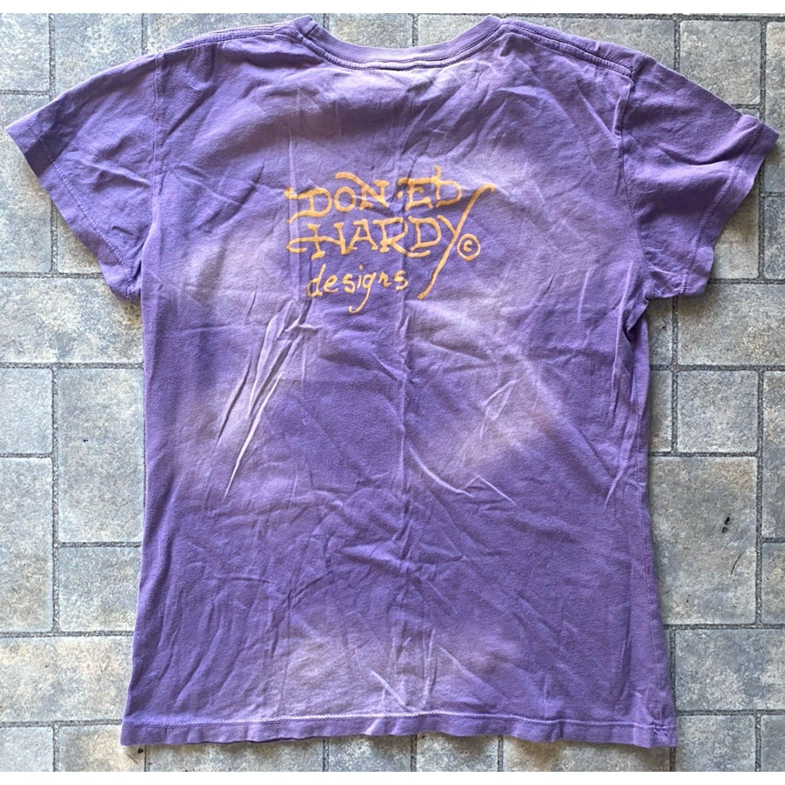 Ed Hardy Ed Hardy T-Shirt Women L Purple Short Sleeve Dagger Heart Knit Shirt Size L / US 10 / IT 46 - 2 Thumbnail