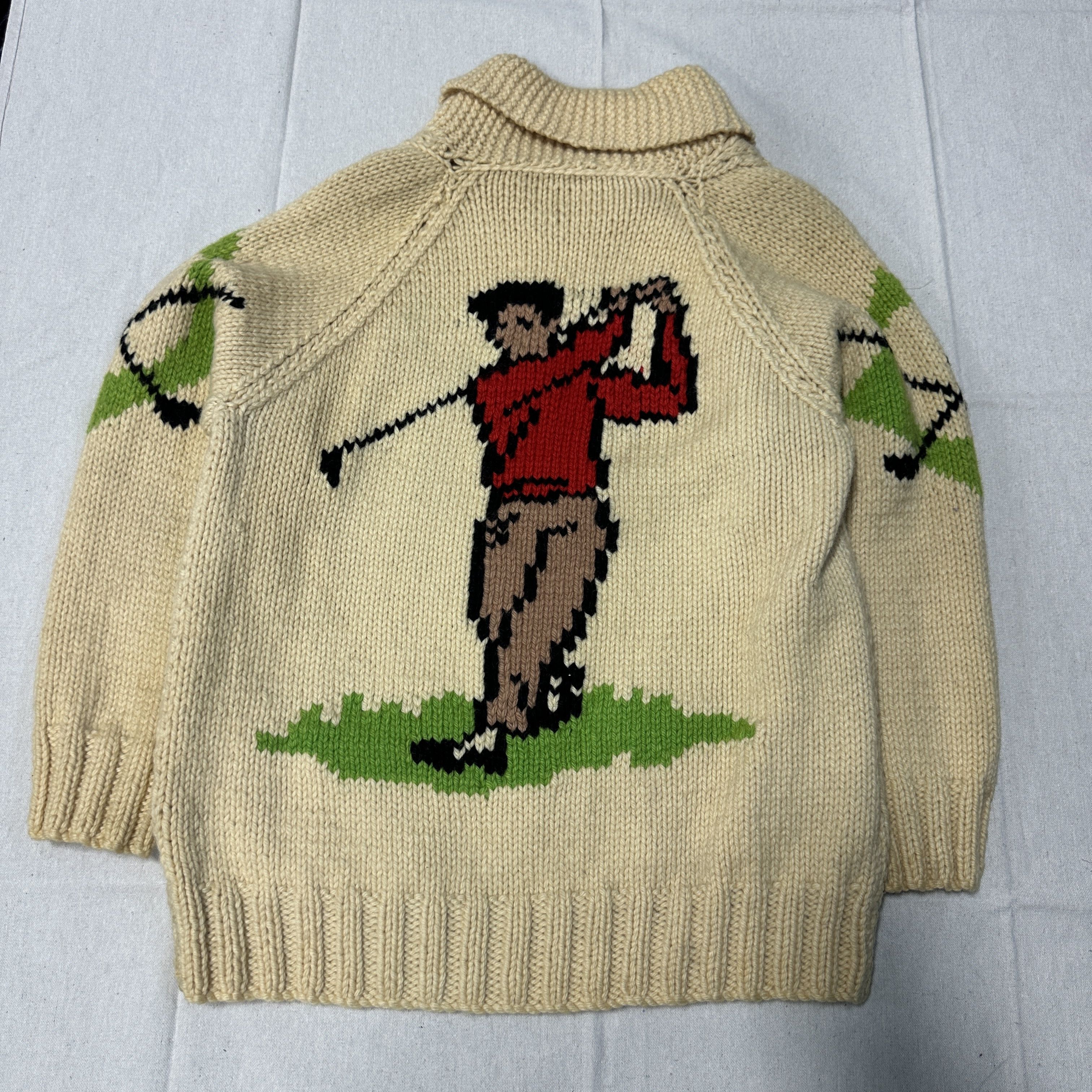 Other Vintage Hand Knit Golf Motif Cowichan Sweater Size M Size US M / EU 48-50 / 2 - 9 Thumbnail