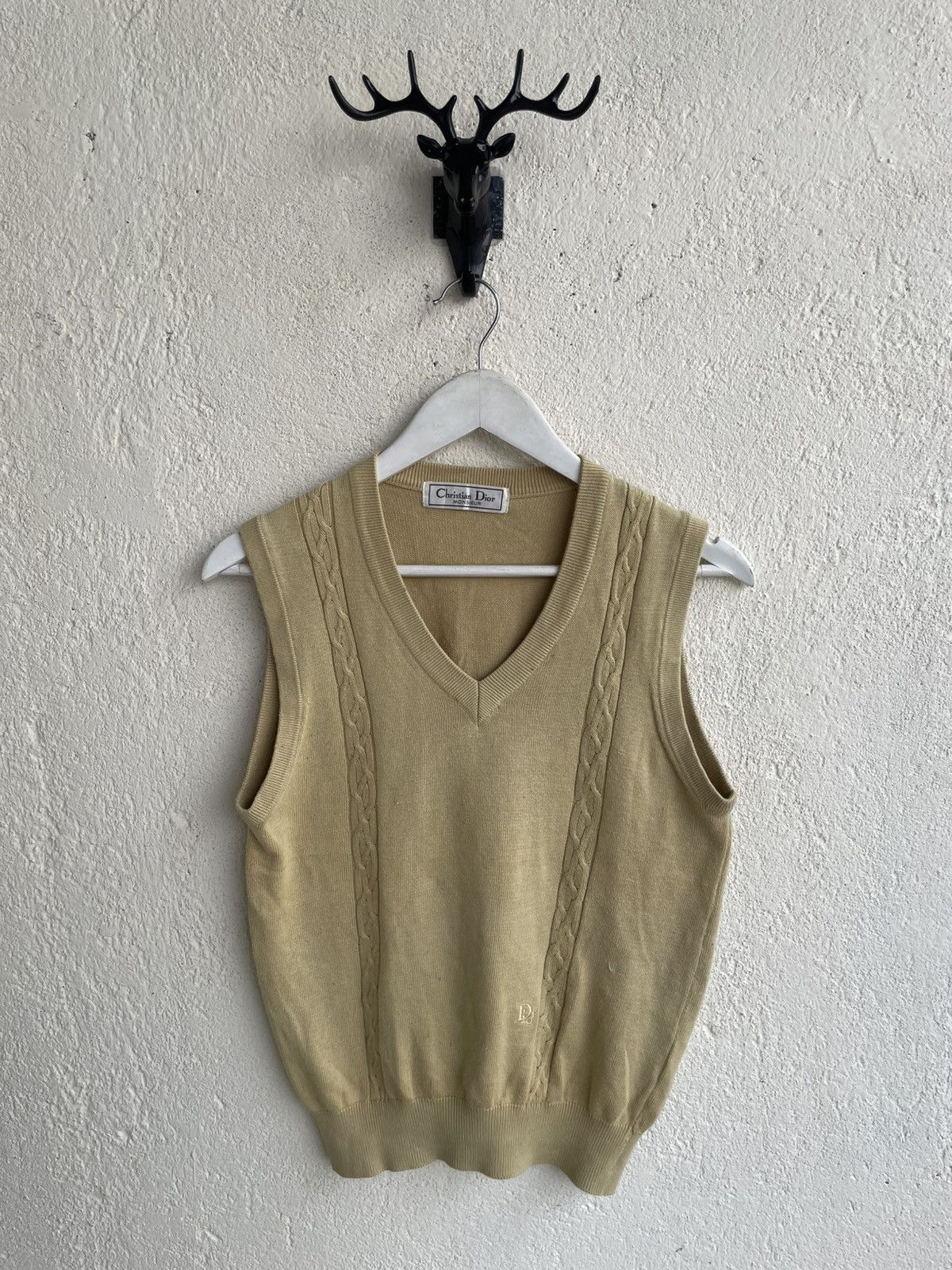 Dior Vintage Dior Knit Vest Ysl Cdg Burberry Y2K Streetwear Balma Size 44R - 1 Thumbnail