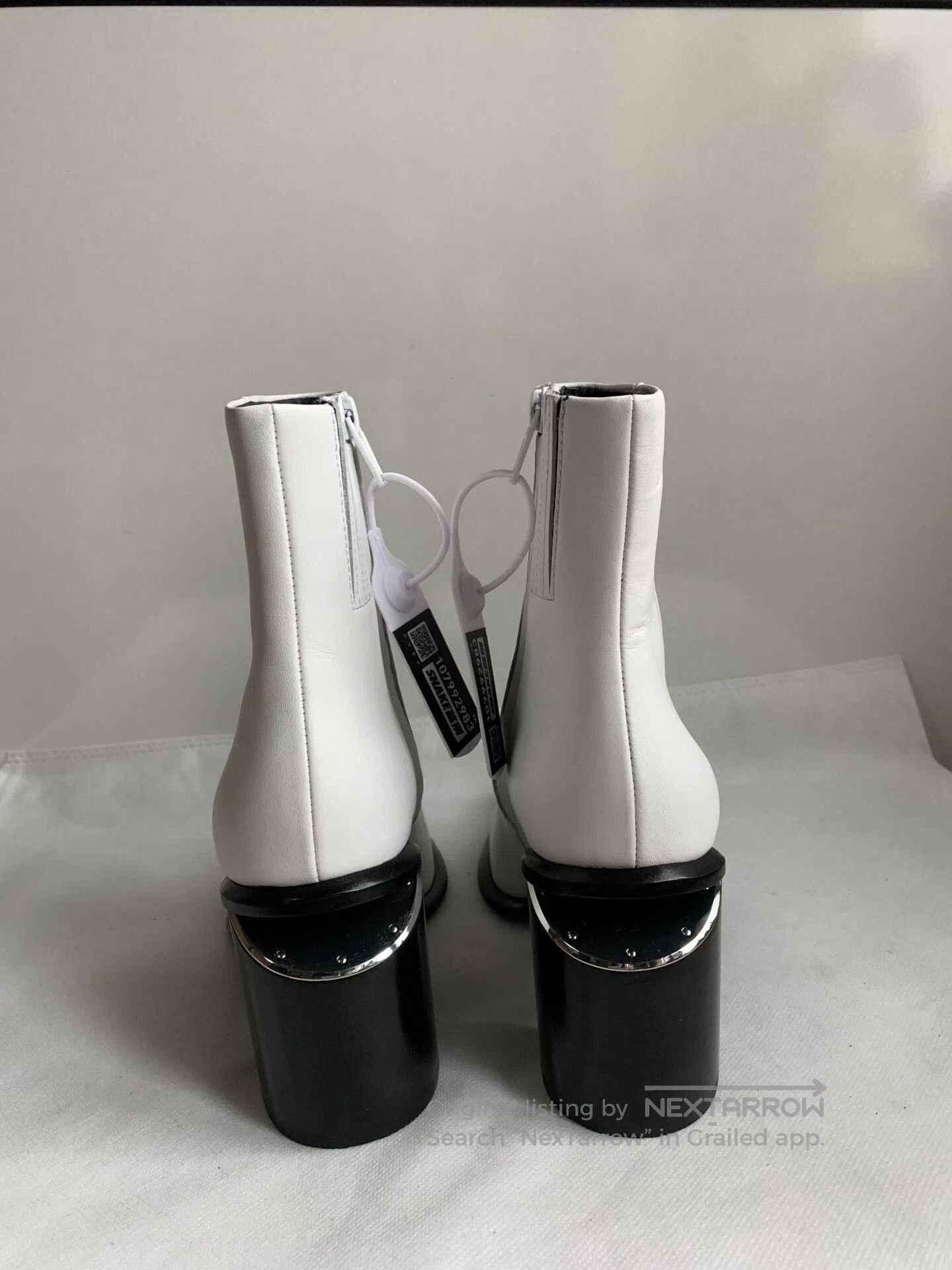 Alexander Wang White Leather Sock Boots.