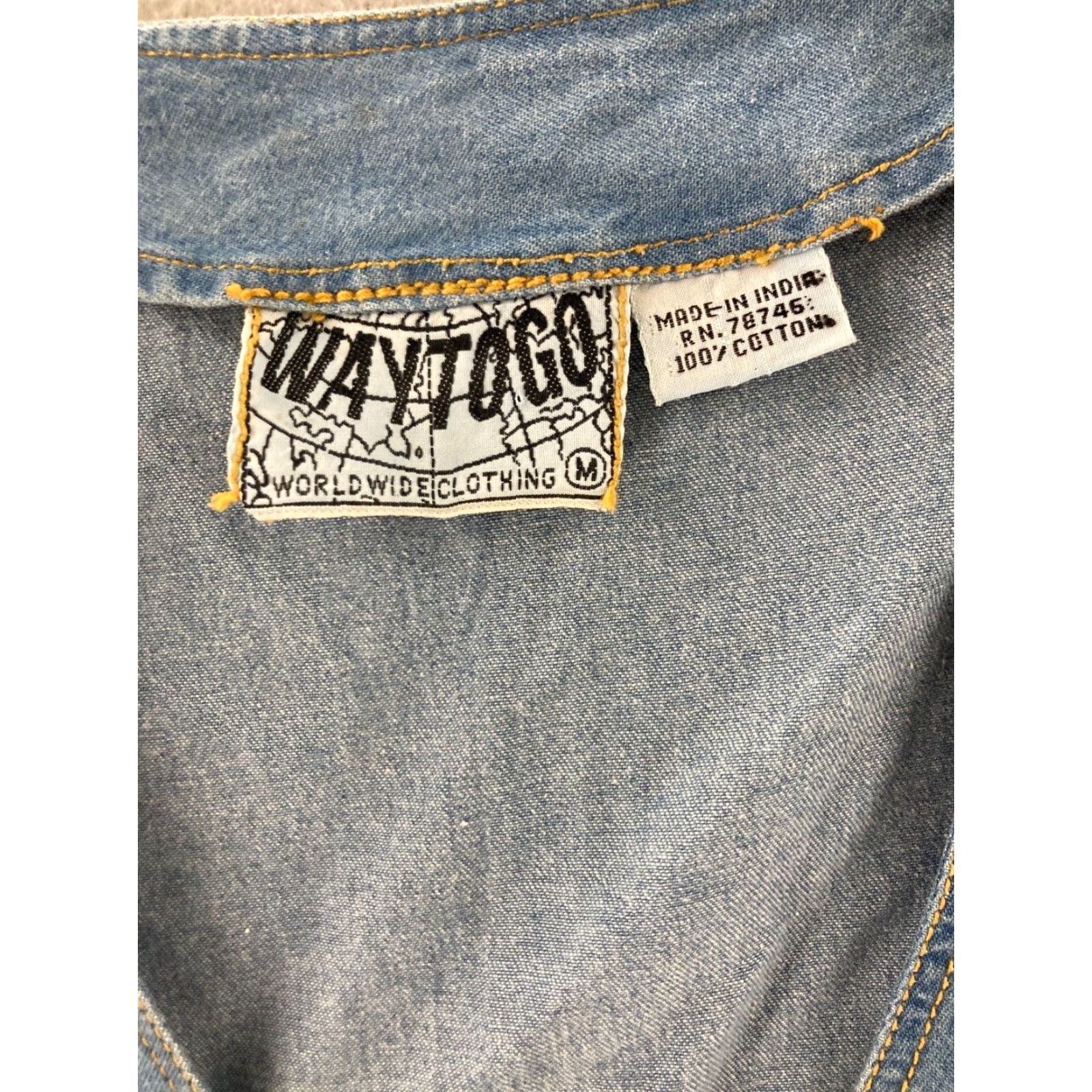 Denime VINTAGE Way To Go Denim Vest Womens Medium Teddy Bear Embroidered Denim Vest 80s Theme Womens Medium Blue Embroidered 80s Animals Mens Womens Size M / US 6-8 / IT 42-44 - 5 Thumbnail