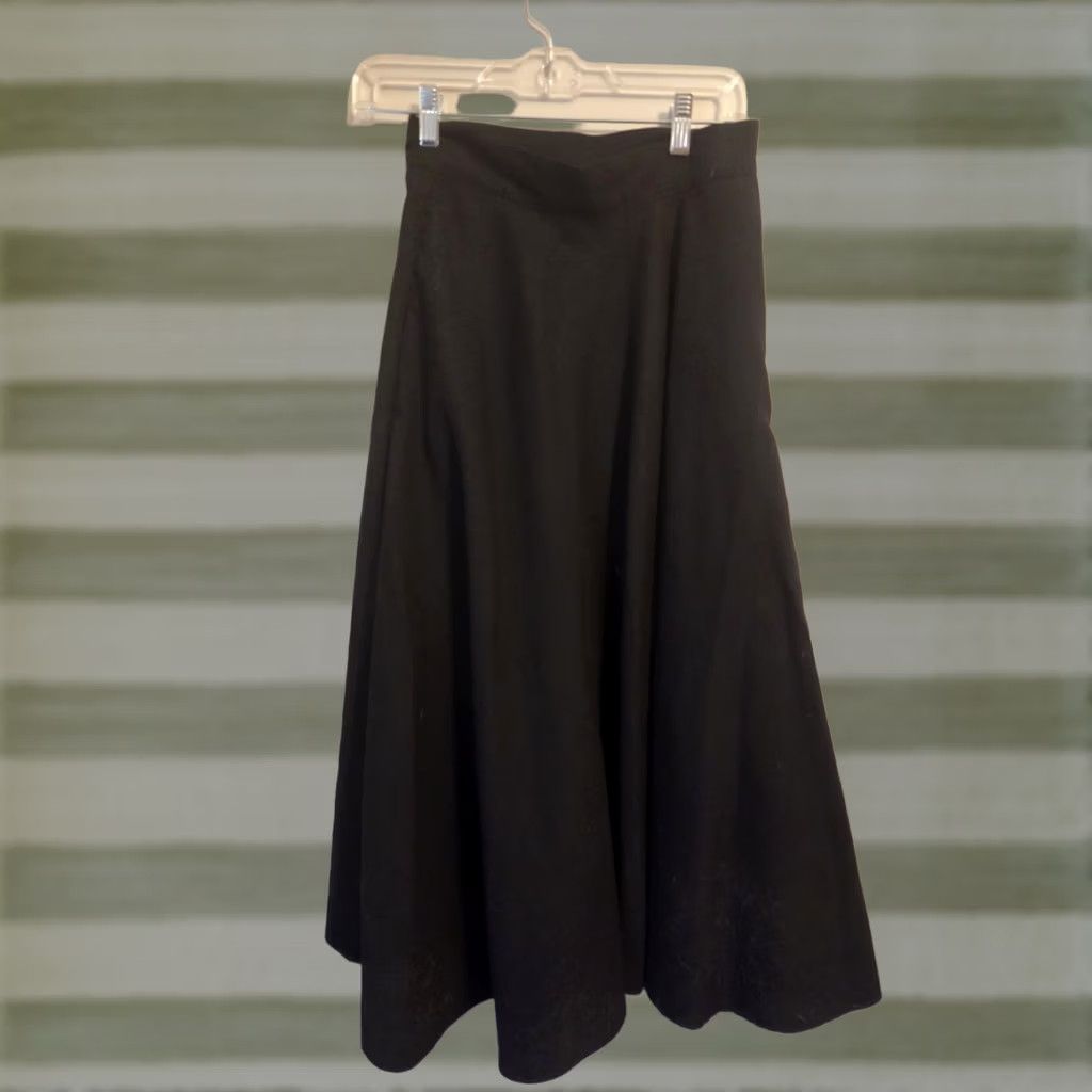 Vintage VINTAGE Haberdasher Maxi Skirt 2 Black 1970s Full Women’s Polyester Size 26" / US 2 / IT 38 - 1 Thumbnail