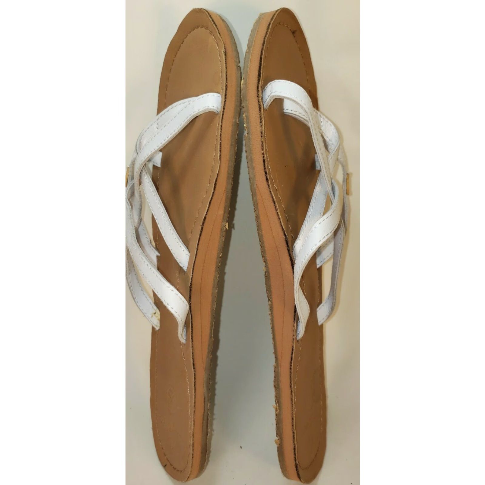 Vintage Ocean Minded Slide Strappy Sandals Women's 11M White Leather Sandal Strappy Casual Womens Size 11M White Leather Size US 11 / IT 41 - 7 Thumbnail