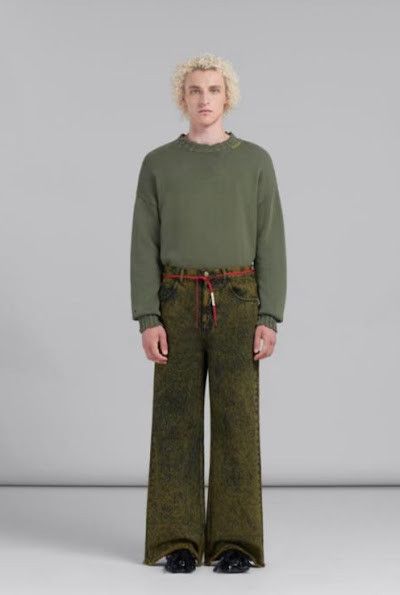 Marni o1w1db10125 Marble-Dyed Flared Jeans in Green Size US 40 / EU 56 - 1 Thumbnail