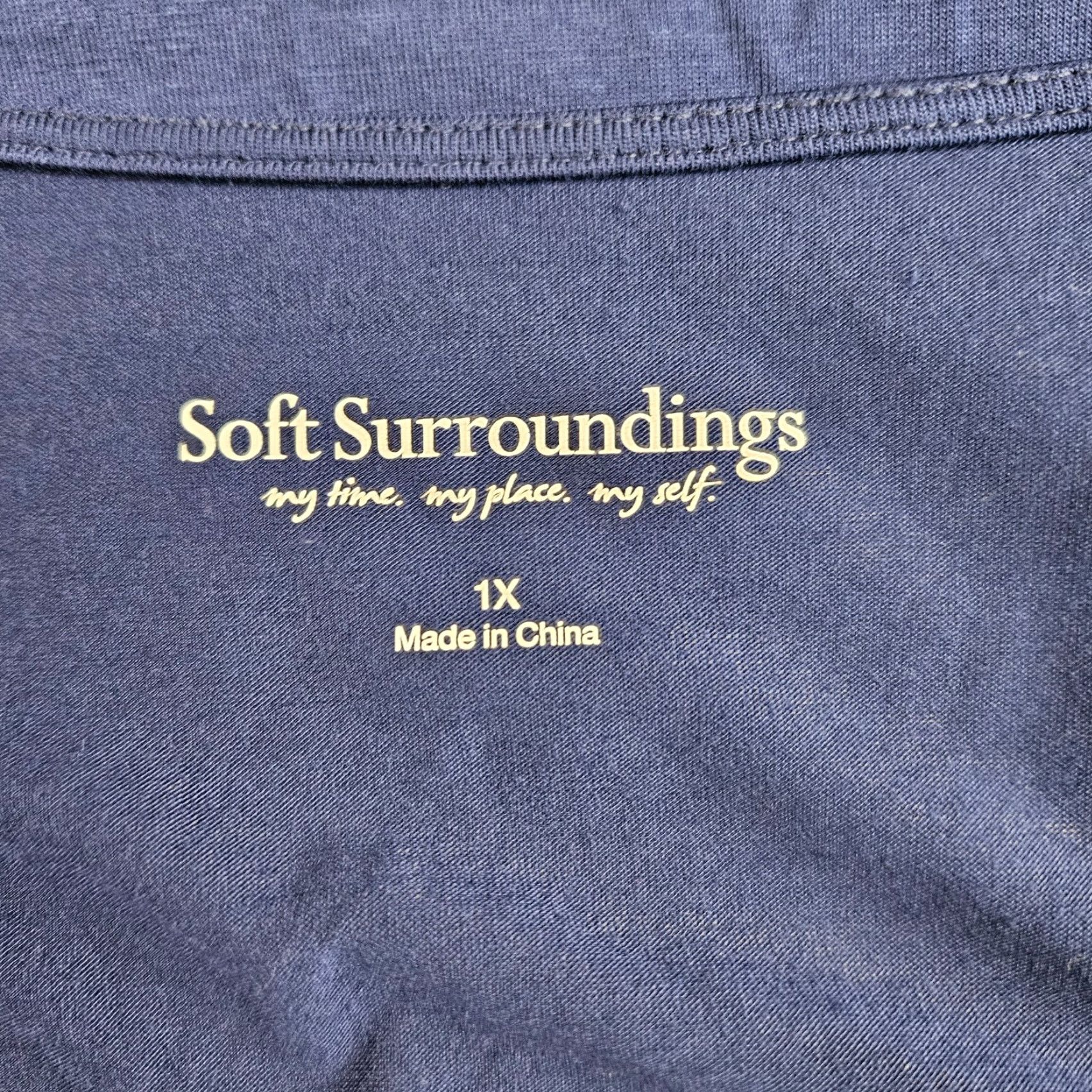 Soft Surroundings Soft Surroundings Blouse Womens Timely Top 1X Solid Blue Viscose Blend Scoop Neck Shirt Womens 1X Size XL / US 12-14 / IT 48-50 - 6 Thumbnail