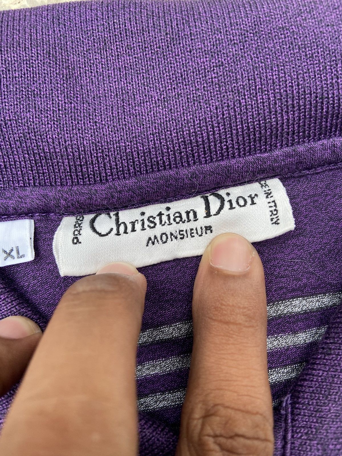 Christian Dior Monsieur 1990s Christian Dior Monsieur - Stripe Polo Shirt Size US XL / EU 56 / 4 - 3 Thumbnail