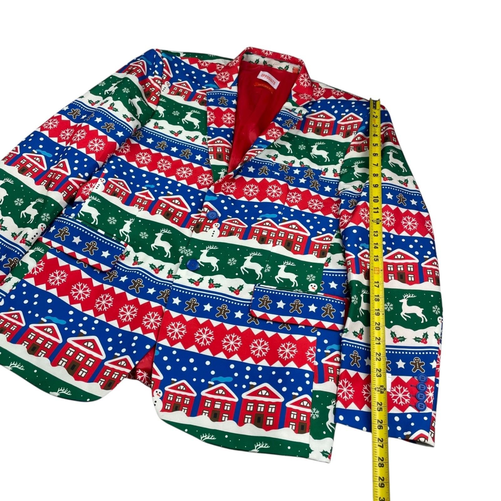 Other OppoSuits Men's Ugly Christmas 2-Button Blazer Red/Blue/Gree Size 46R - 11 Thumbnail
