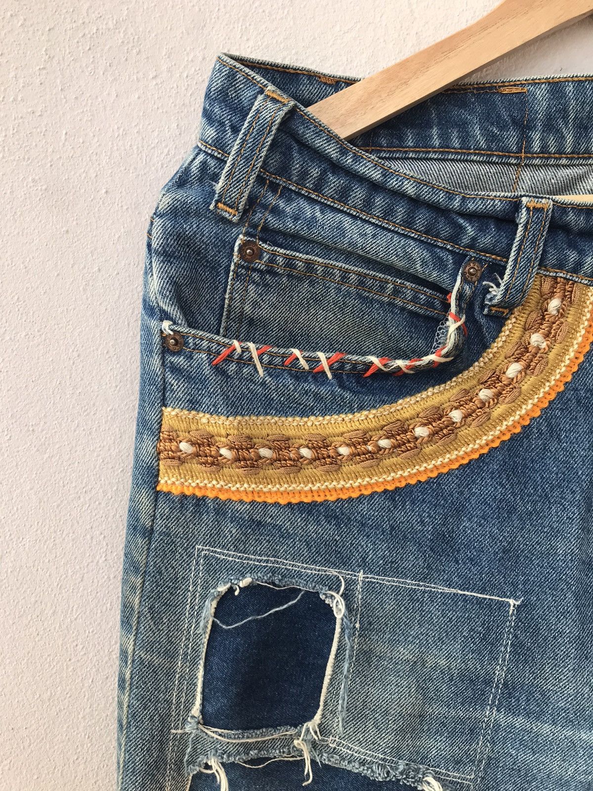 Levi's Vintage Levis Patchwork Denim custom sashiko Size US 32 / EU 48 - 5 Thumbnail
