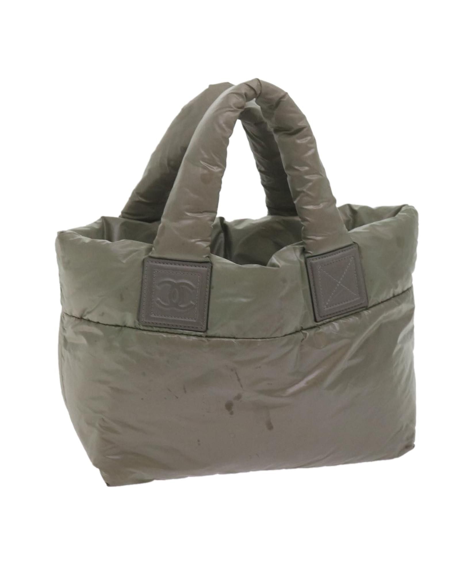 image of Gray Nylon Cococoon Shoulder Bag With Cc Logo By Chanel in Grey, Women's
