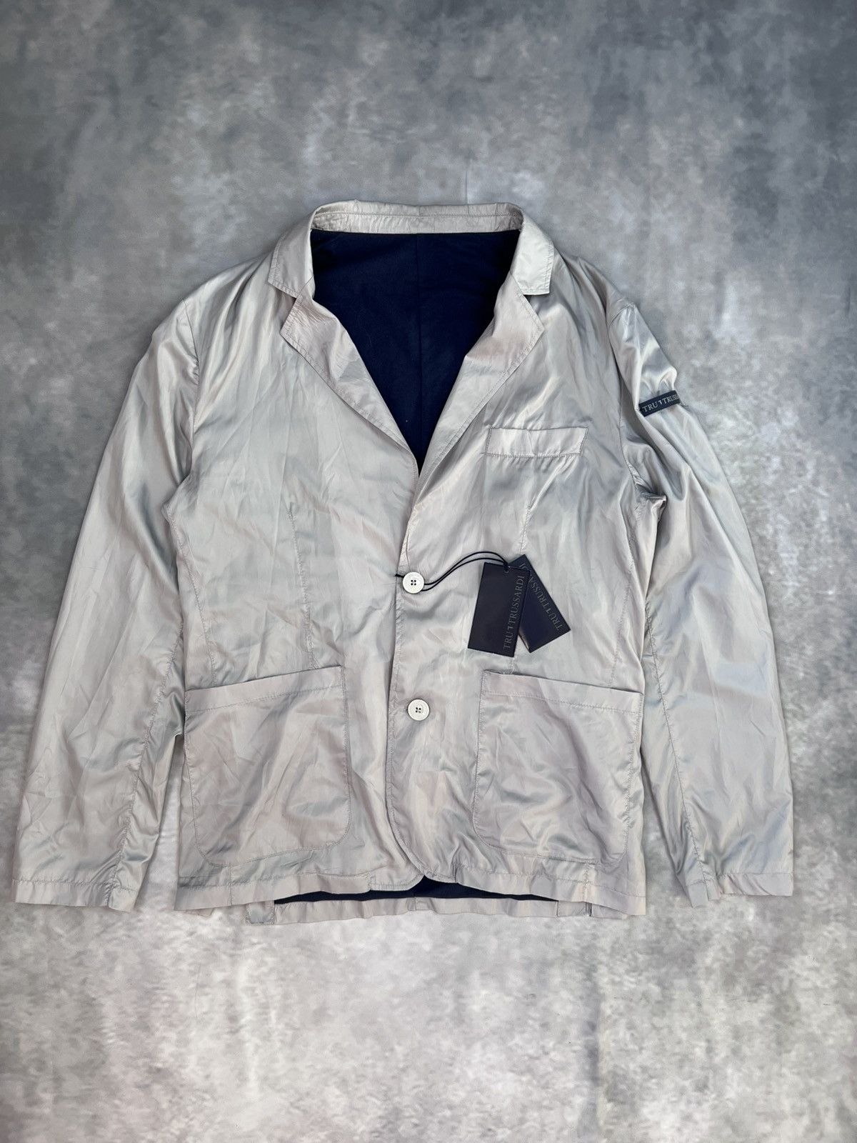 Trussardi NWT Trussardi Men’s Technical Blazer Jacket Gray Sz IT 50 Size 40R - 2 Thumbnail