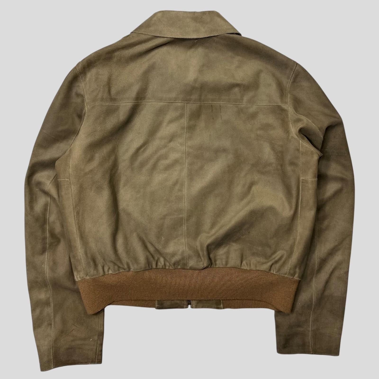 Miu Miu Miu Miu 00’s Suede Leather Cropped Work Jacket - IT50 (M/L) Size US M / EU 48-50 / 2 - 5 Thumbnail