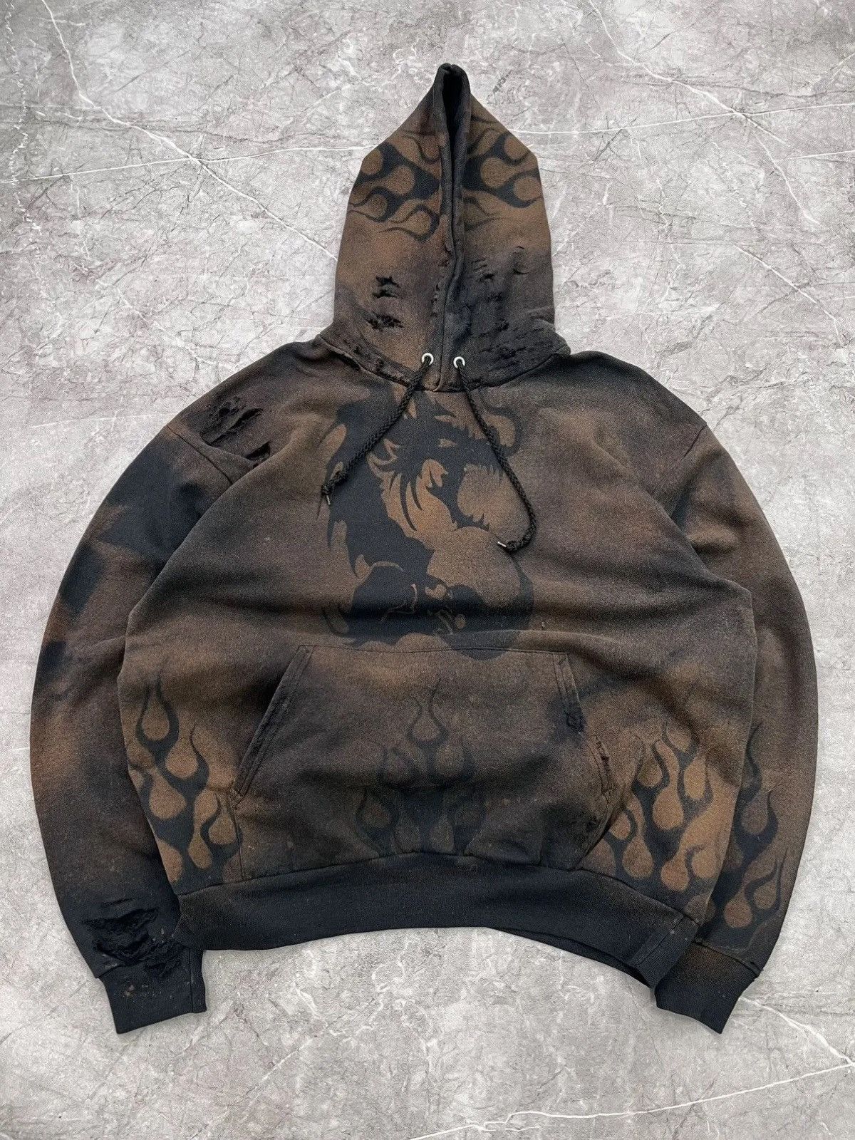Hanes Opium goth dragon sun faded boxy hoodie lgb style y2k Size US L / EU 52-54 / 3 - 1 Thumbnail