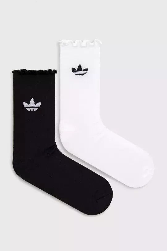 Adidas ADIDAS Originals Semi-Sheer Ruffle Crew Socks 2 Pairs HC9532 Size ONE SIZE - 2 Thumbnail
