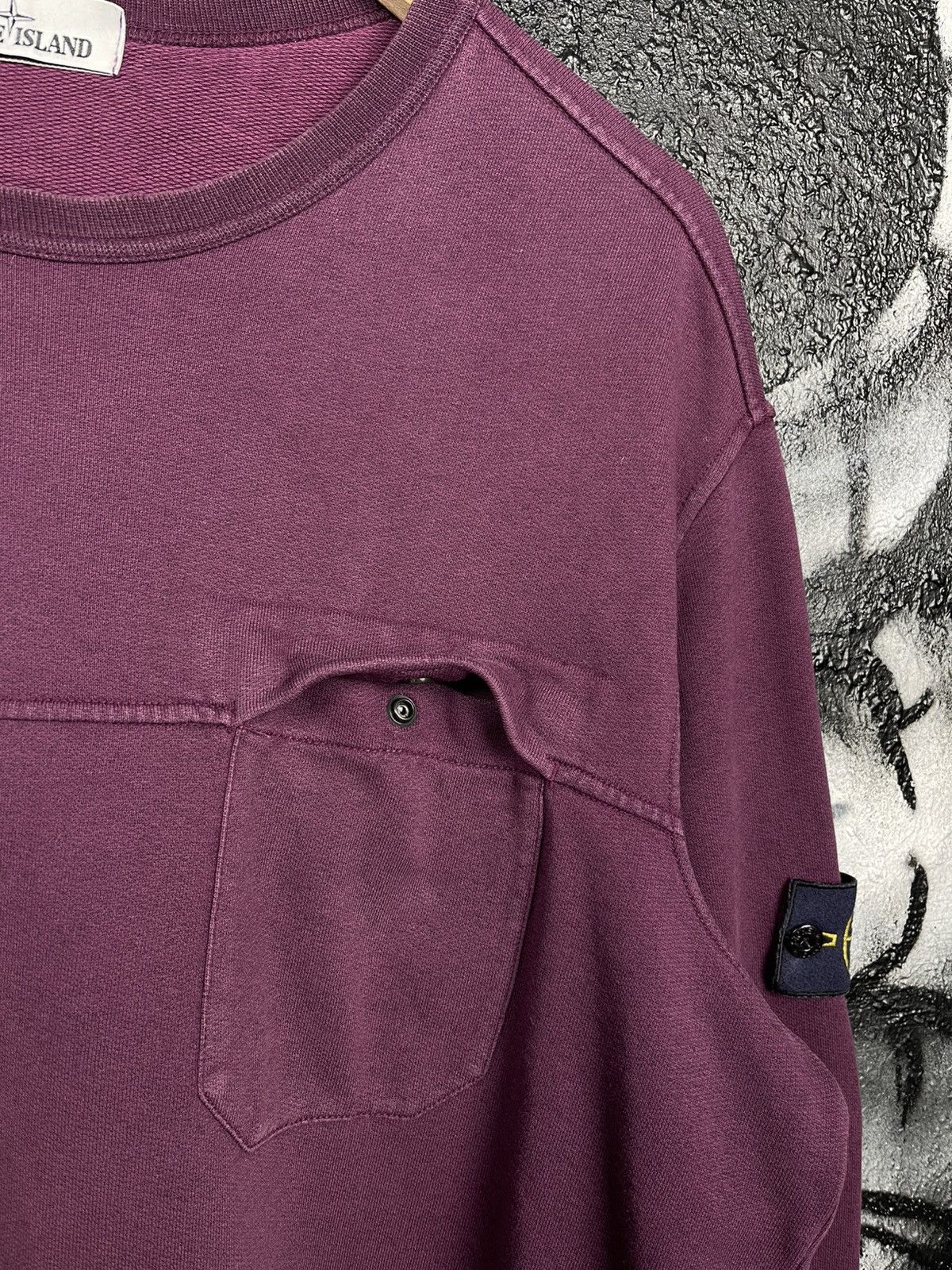 Stone Island Stone Island Purple Crewneck Pocket Sweatshirt Mens Size 3XL Size US XXL / EU 58 / 5 - 4 Thumbnail