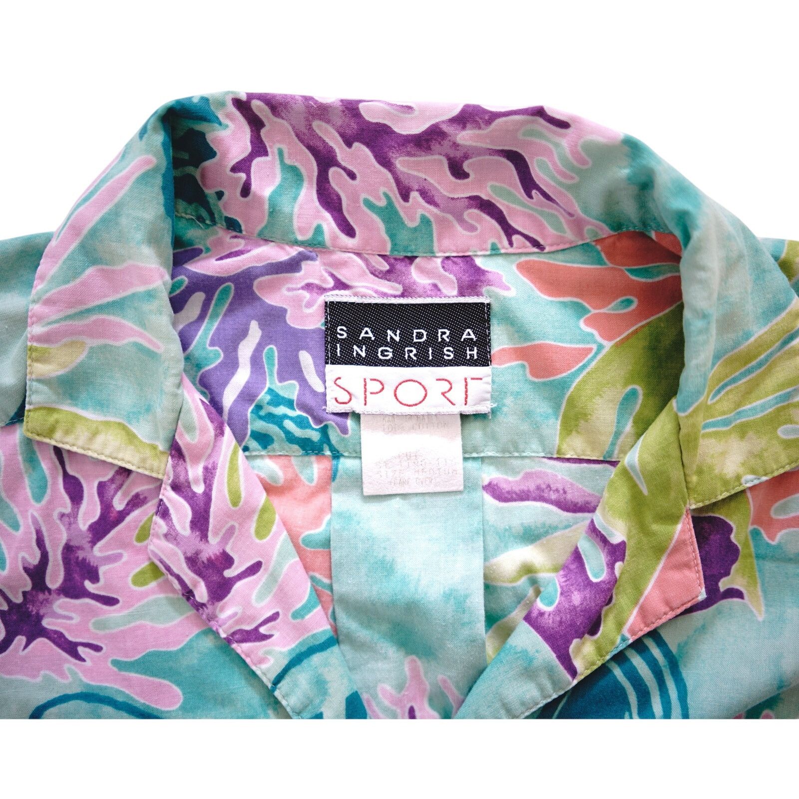 Vintage Vintage 90s Sandra Ingrish Hawaiian Shirt Womens Medium Size M / US 6-8 / IT 42-44 - 3 Thumbnail