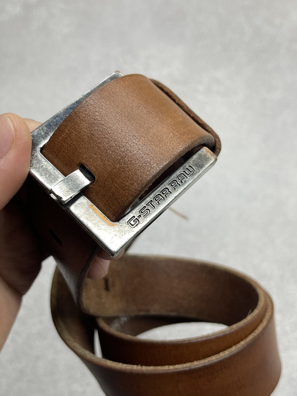 G-Star Mens G Star Raw Leather Belt Brown Size ONE SIZE - 5 Thumbnail