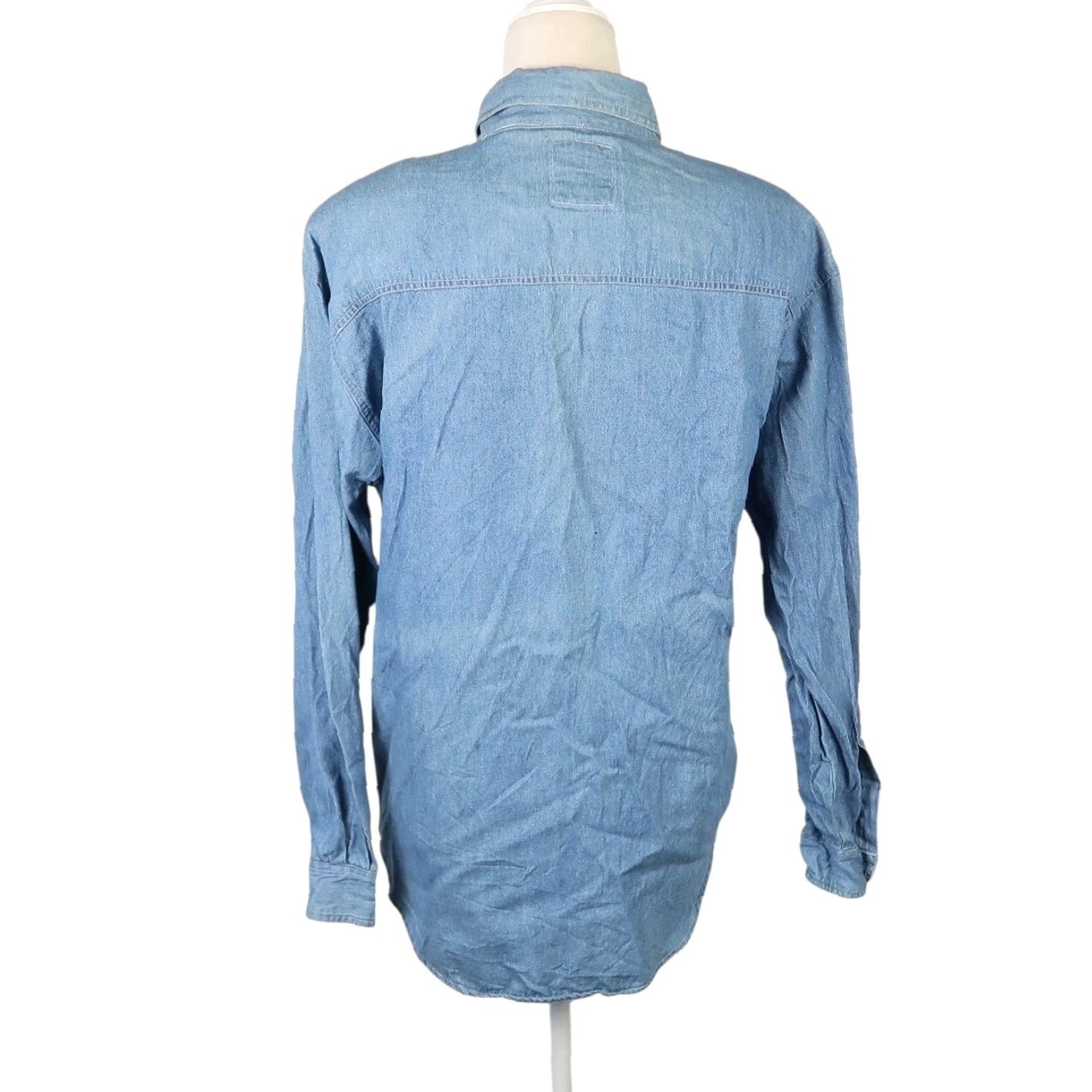 Denime VINTAGE Clodia Dee Blue Denim Shirt Button-Down Rhinestone Beaded Western 80s Bohemian M Womens Size M / US 6-8 / IT 42-44 - 4 Thumbnail