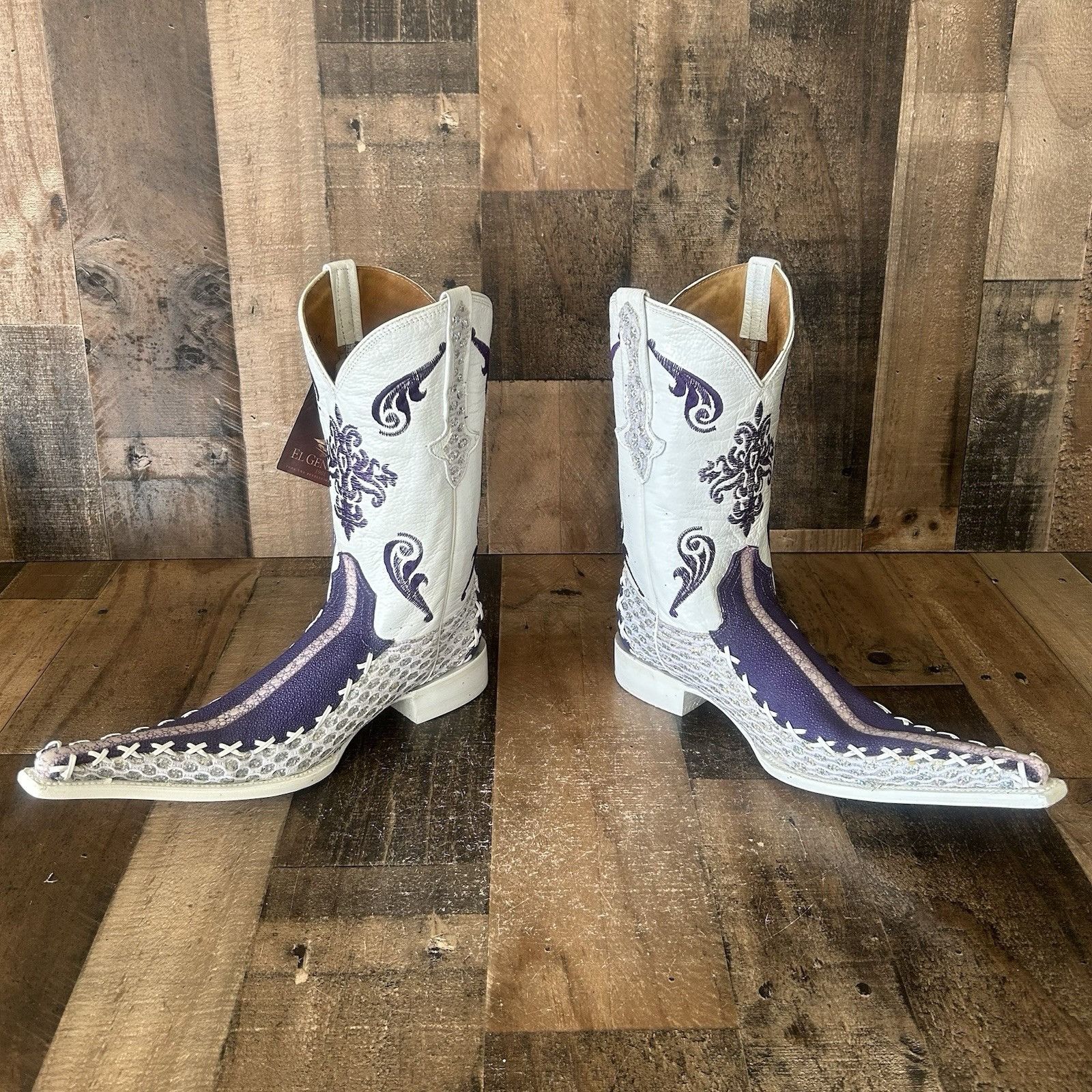 Vintage El General Long Pointed Toe Western Cowboy Boots Mens 7 Size US 7 / EU 40 - 10 Thumbnail