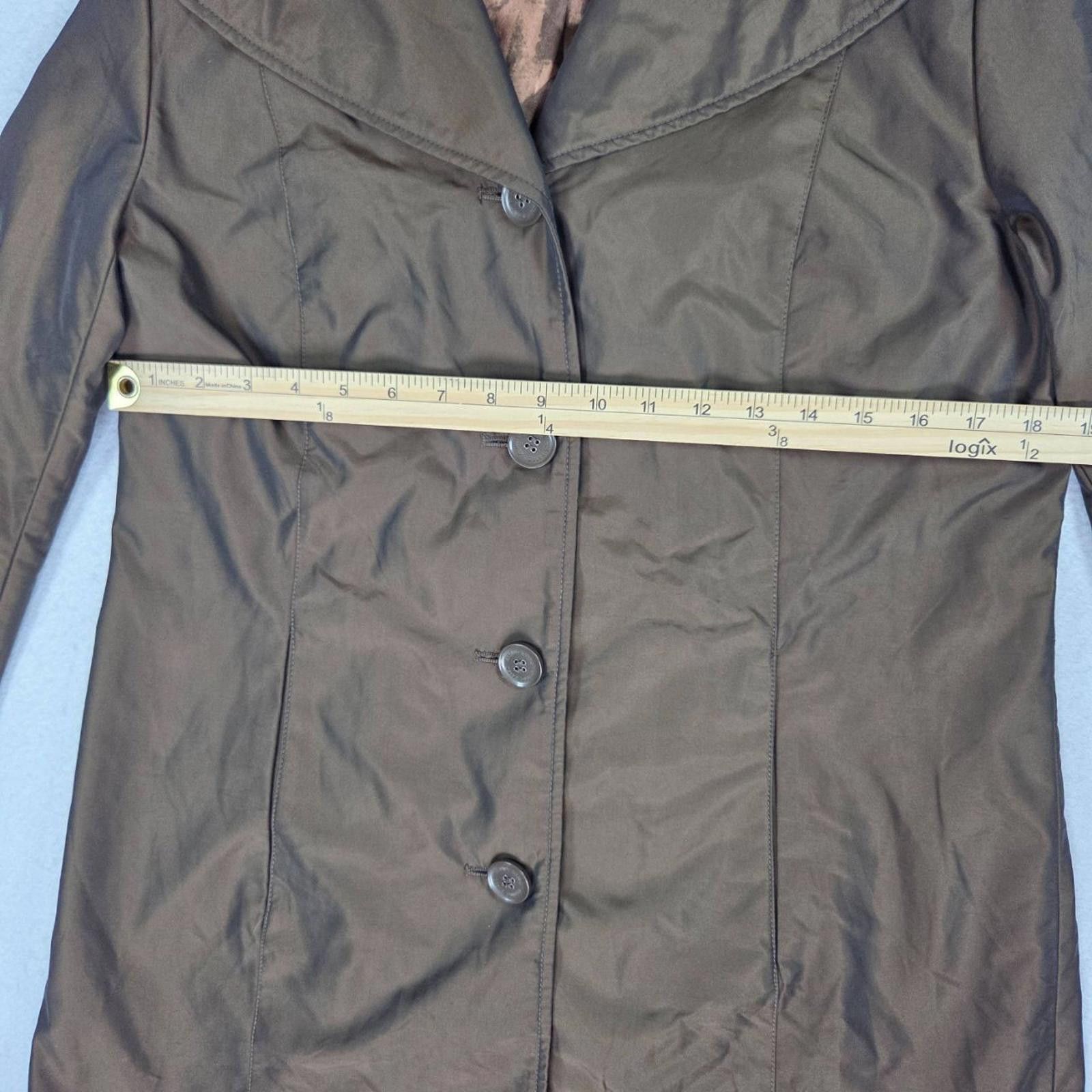 Other Dennis By Dennis Basso Coat Small Brown Button Up Overcoat Size S / US 4 / IT 40 - 7 Thumbnail