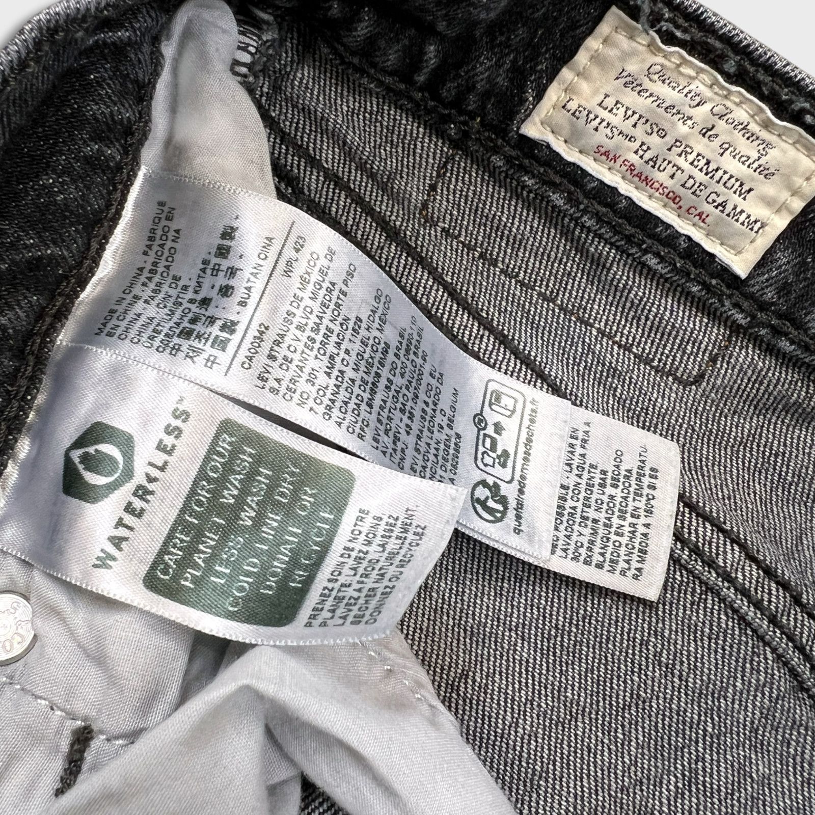 Levi's × Vintage Levi's Ribcage Straight Ankle Jean Black High Rise Denim Size 28" / US 6 / IT 42 - 10 Thumbnail