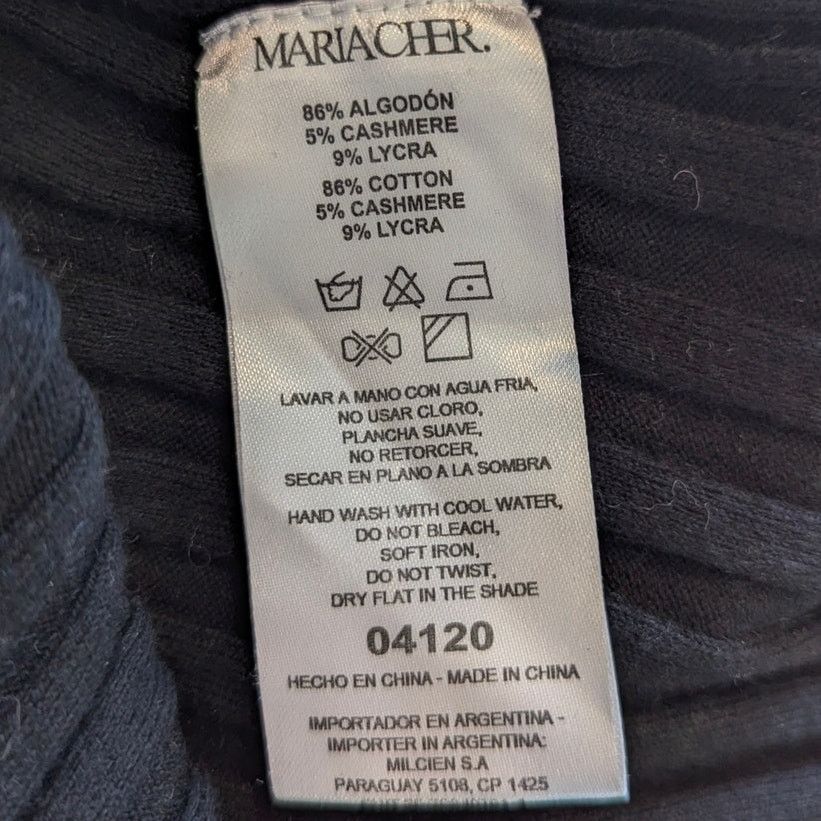 Other Maria Cher Black Rib Knit Cotton Cashmere Cardigan Size S / US 4 / IT 40 - 5 Thumbnail