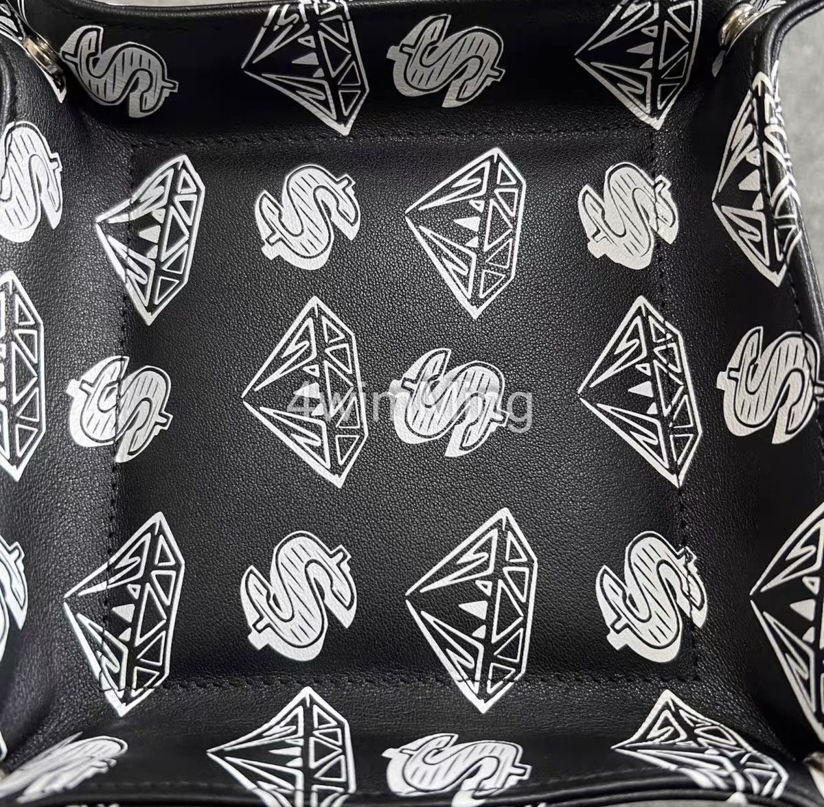 Billionaire Boys Club BBC EU Diamond & Dollar Black All‑Over Print Leather Tray Size ONE SIZE - 4 Thumbnail
