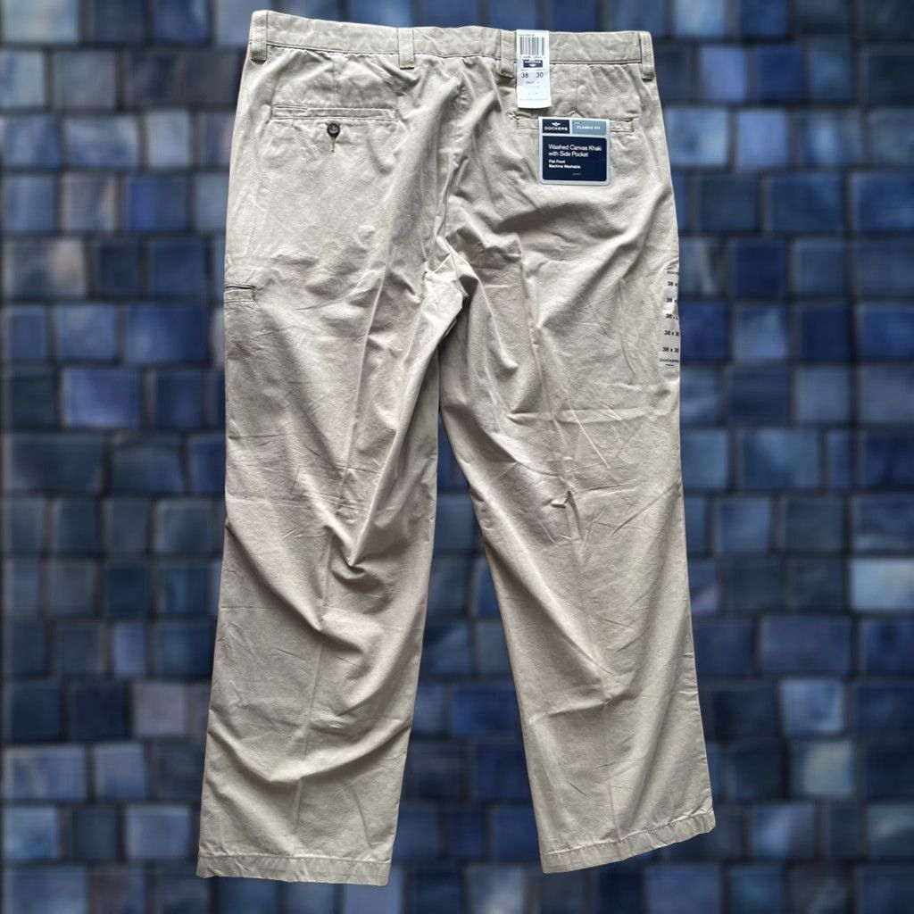 Dockers Dockers Pants Mens 38x30 Washed Canvas Khaki Flat Front Classic Size US 38 / EU 54 - 1 Thumbnail