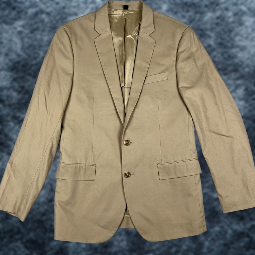 J.Crew J.CREW Thompson Cotton Sport Coat Blazer 40R Mens Beige Jacket Two Button Suit Blazer Mens Regular Notch Lapel Four-Button Inner Pockets Vintage: No Size 40R - 1 Thumbnail