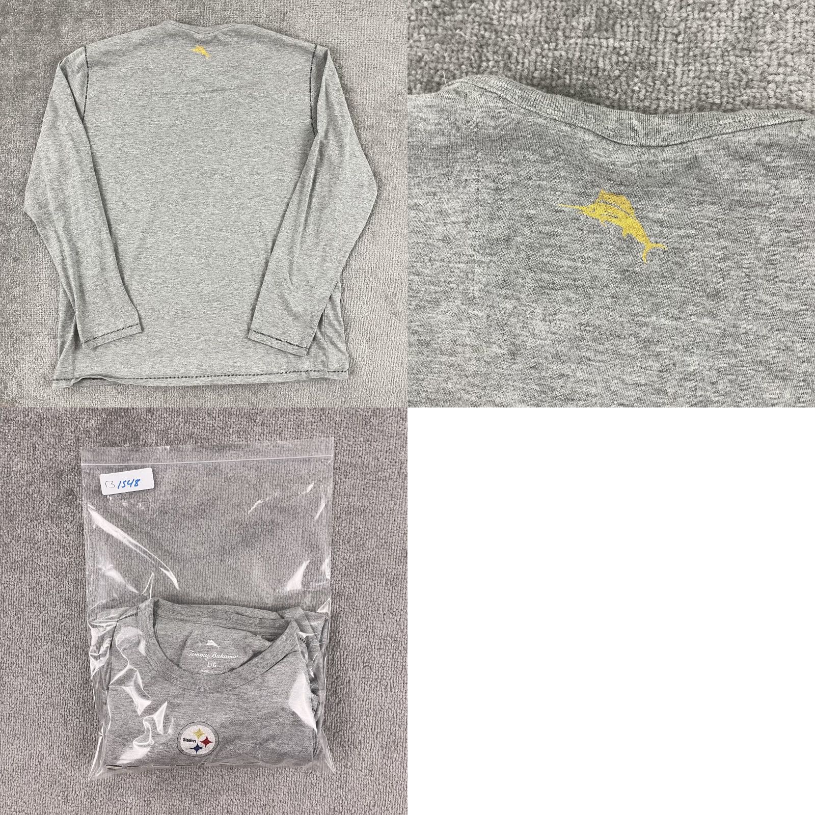 Tommy Bahama Pittsburgh Steelers Shirt Mens Large Tommy Bahama Graphic Football Tee Long Sleeve Size US L / EU 52-54 / 3 - 8 Thumbnail