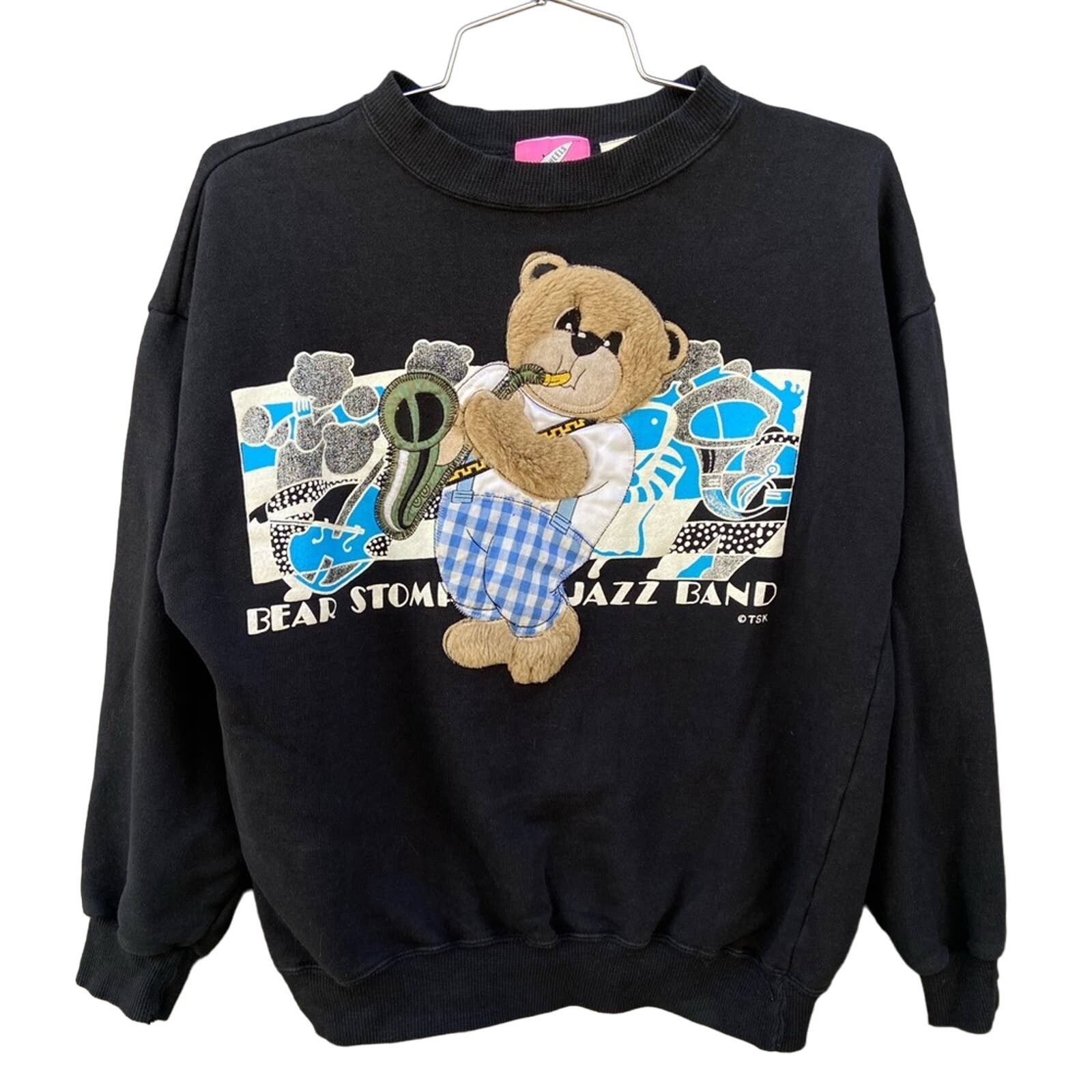 Vintage Vintage Sweatshirt w Bear Jazz Band Size S / US 4 / IT 40 - 1 Thumbnail