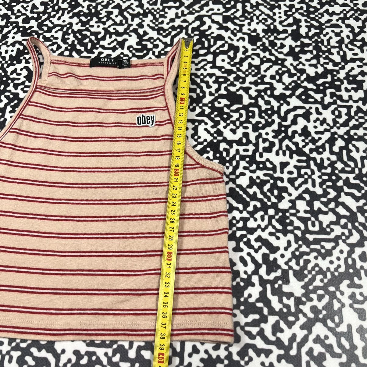 Obey Vintage Y2K Obey Striped Retro Sexy Tank Top Skate Sk8 Style Size XS / US 0-2 / IT 36-38 - 12 Thumbnail