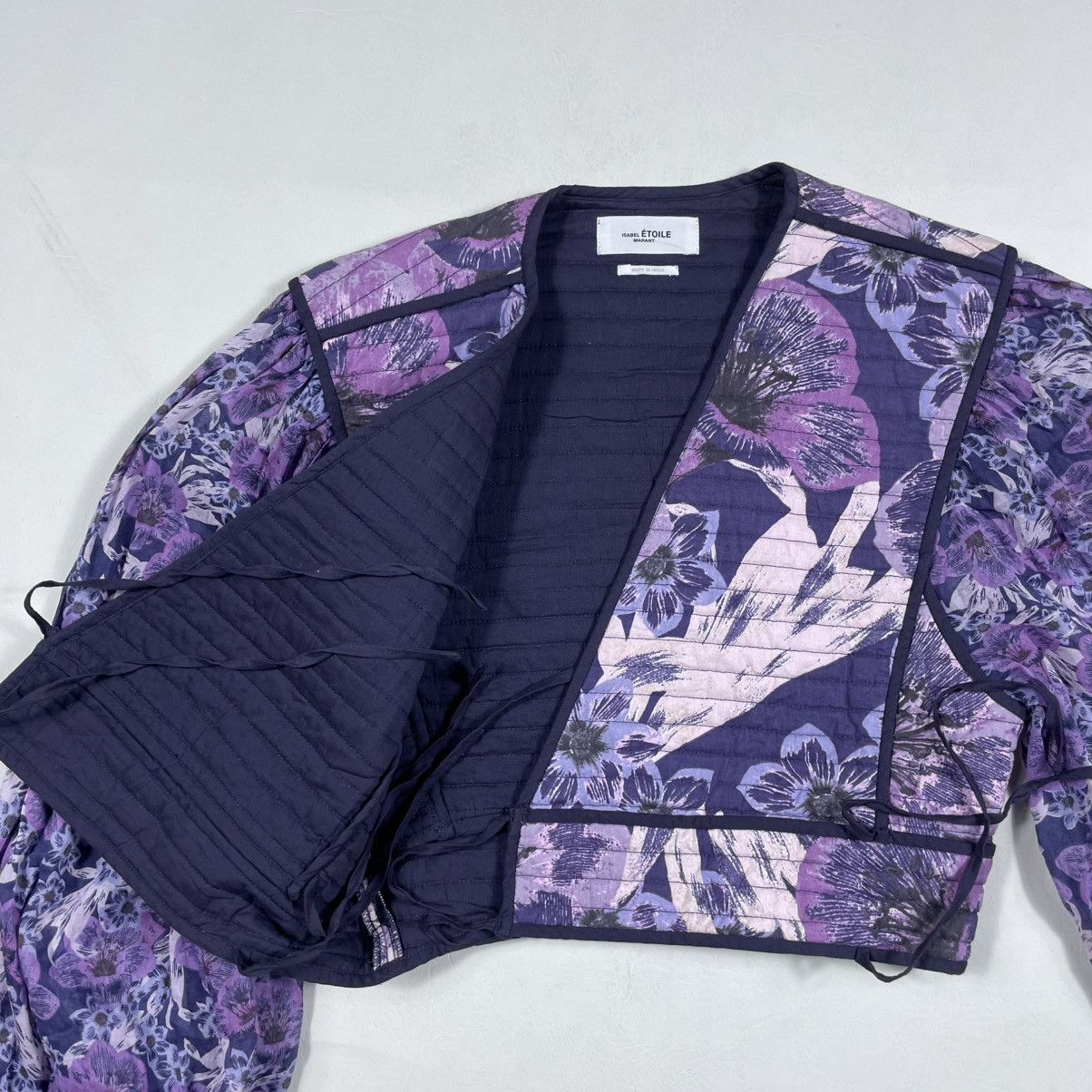 Isabel Marant Etoile ISABEL ÉTOILE MARANT PURPLE HALITA FLORAL CROPPED BLOUSE Size XS / US 0-2 / IT 36-38 - 7 Thumbnail