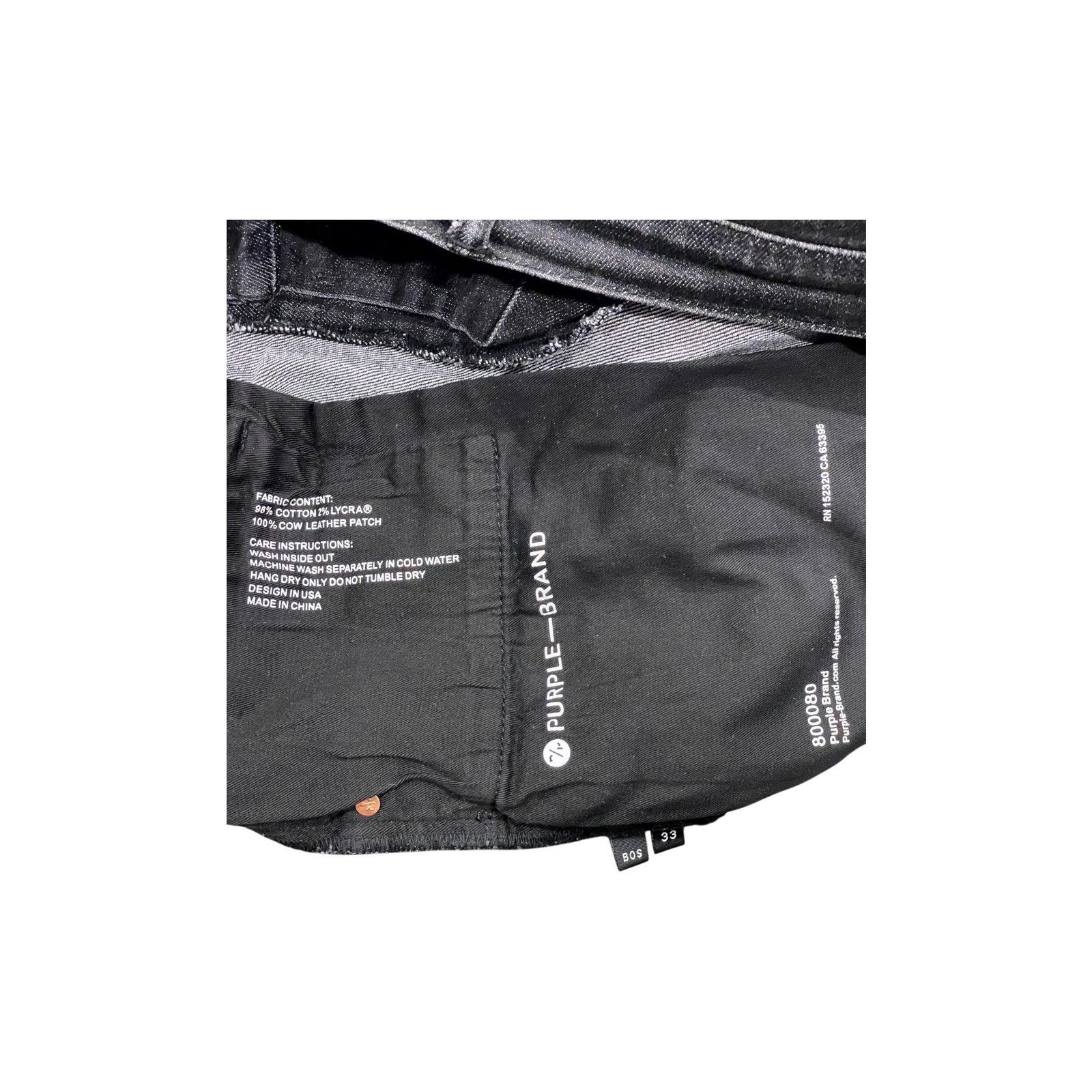 Purple Brand Purple Brand Splatter Ripped Black Wash Jeans Size US 33 - 7 Thumbnail